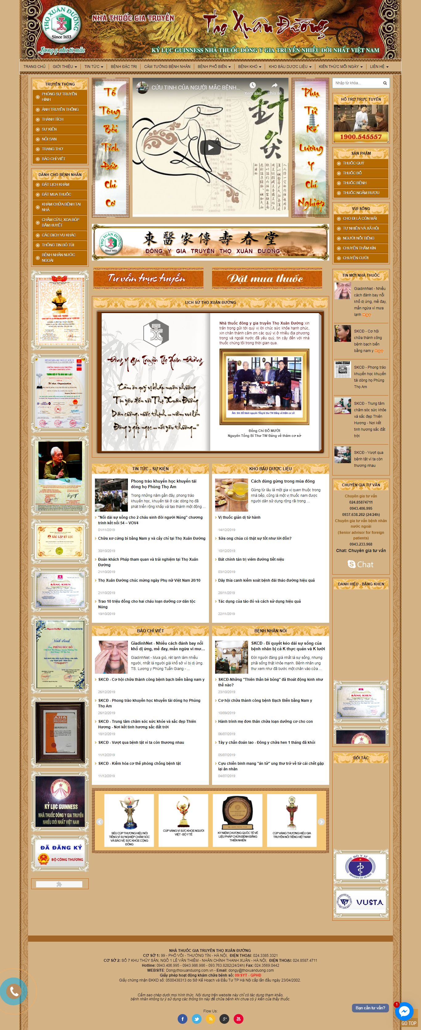 Thiết kế Web nhà thuốc đông y dongythoxuanduong.com.vn