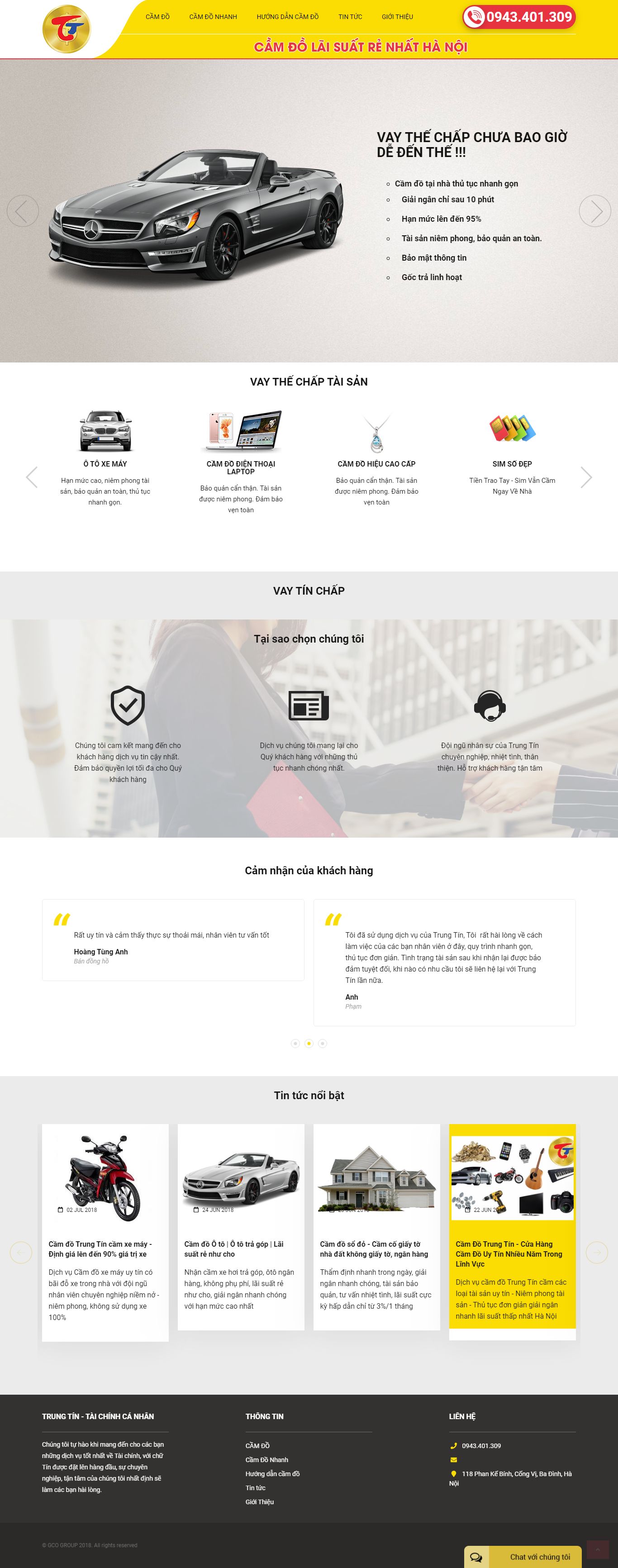 Thiết kế Web cầm đồ uy tín camdotrungtin.com