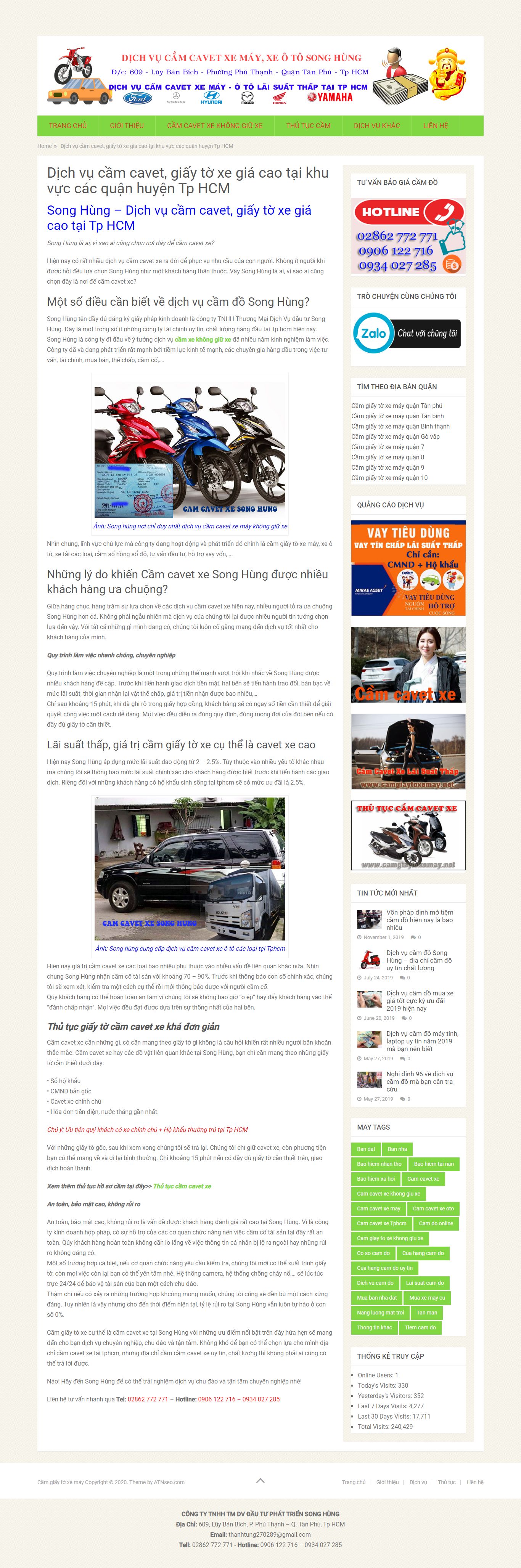 Thiết kế Web cầm đồ uy tín camgiaytoxemay.net