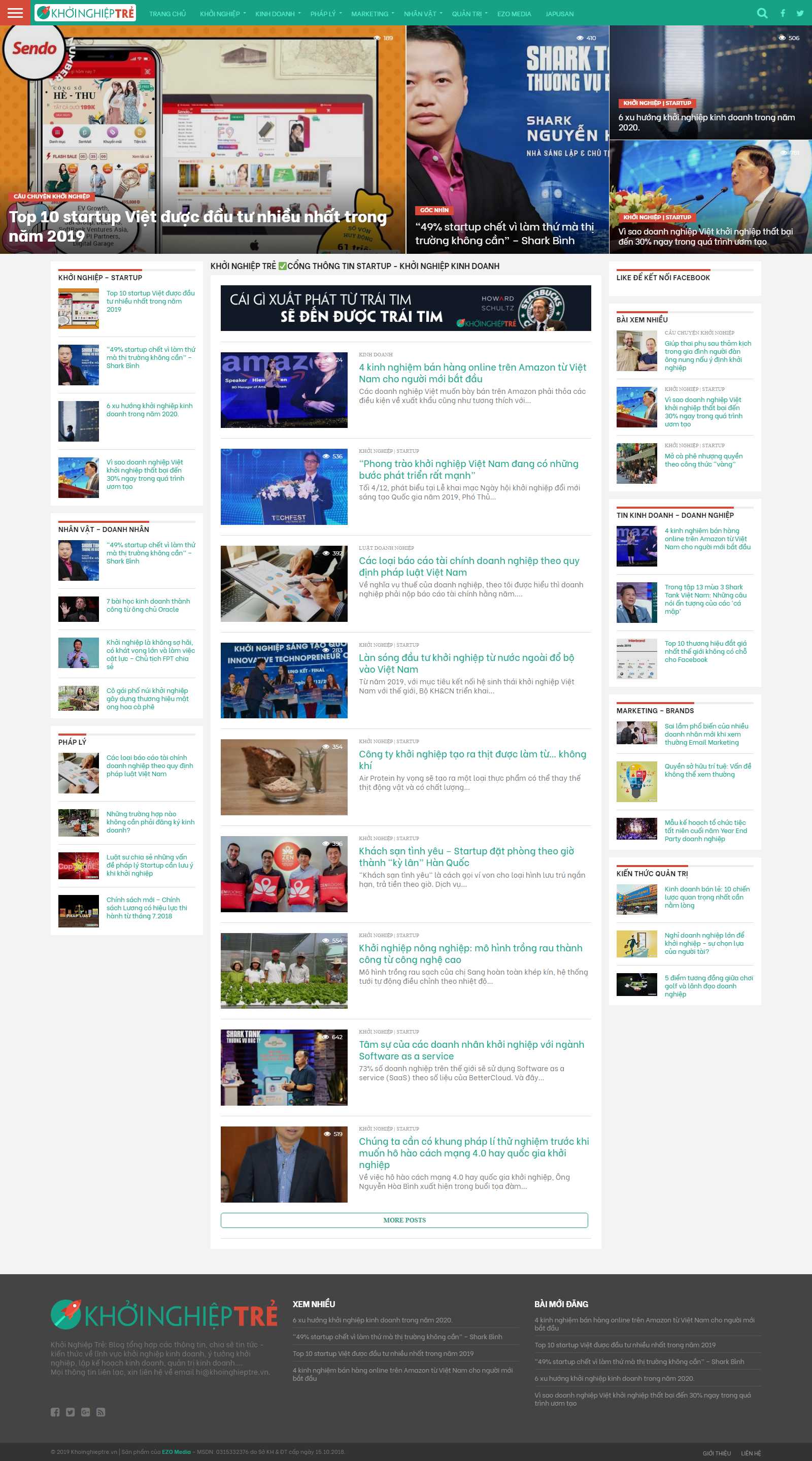 Thiết kế Web khởi nghiệp khoinghieptre.vn