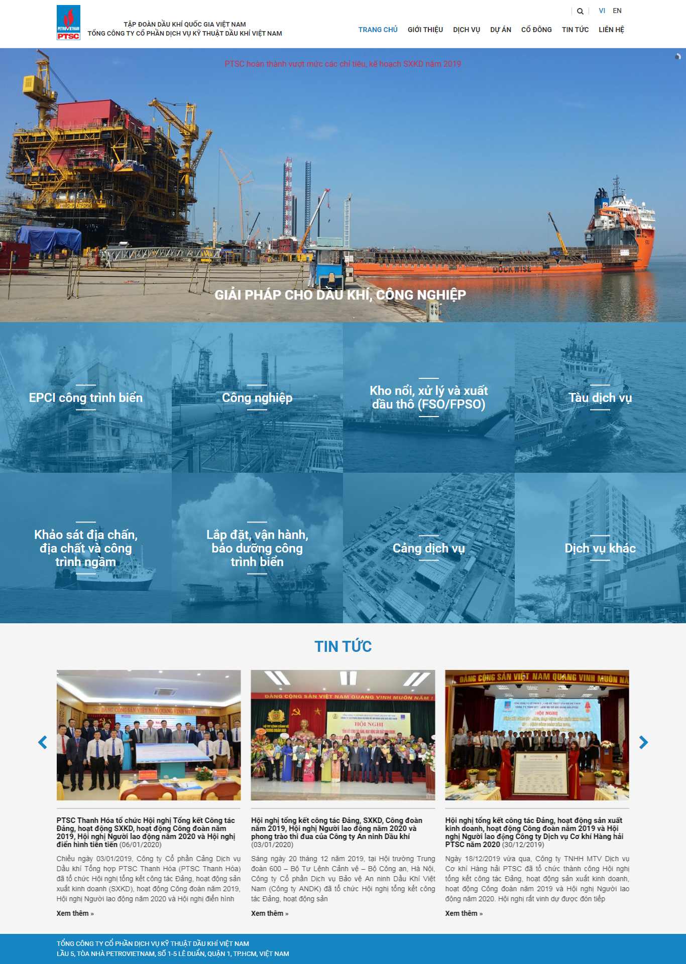 Thiết kế Web dầu khí ptsc.com.vn