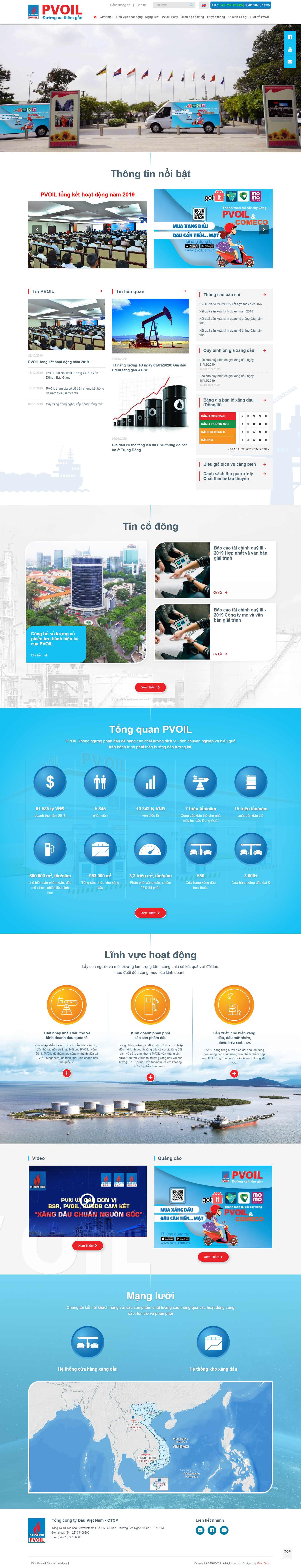 Thiết kế Web dầu khí pvoil.com.vn