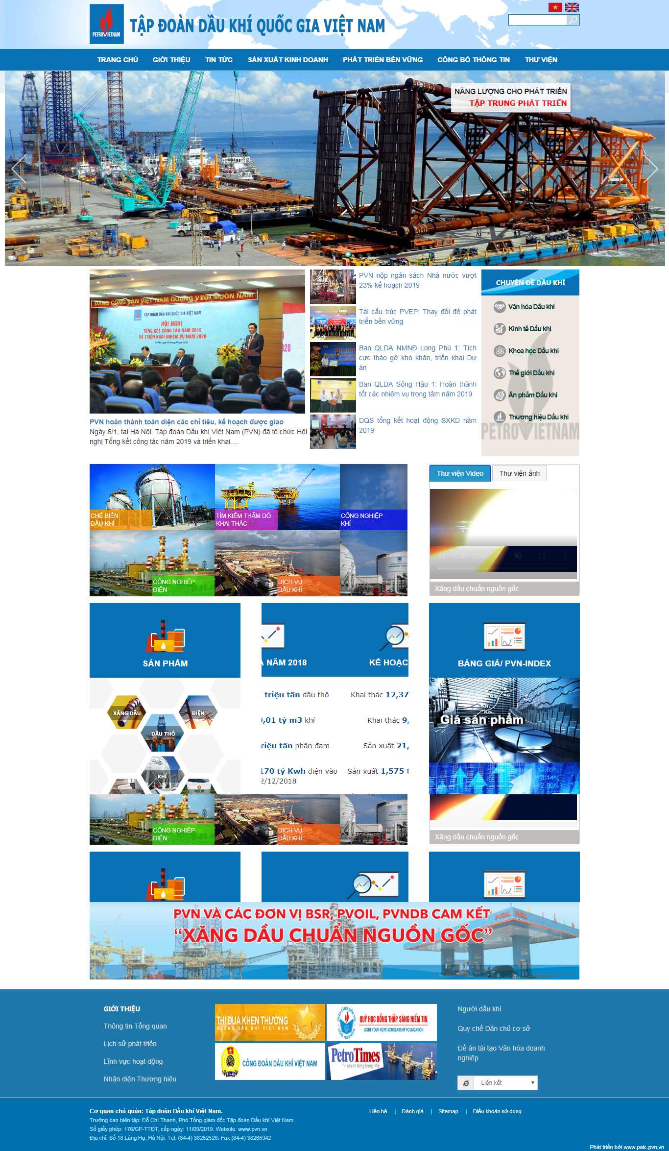 Thiết kế Web dầu khí pvn.vn