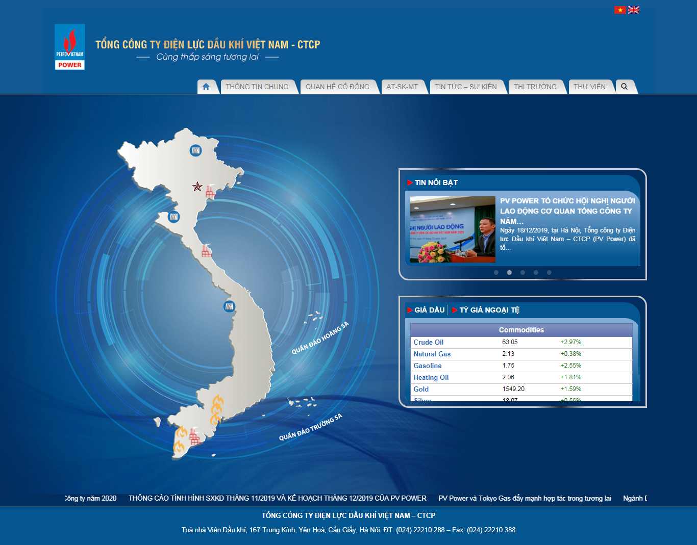 Thiết kế Web dầu khí pvpower.vn