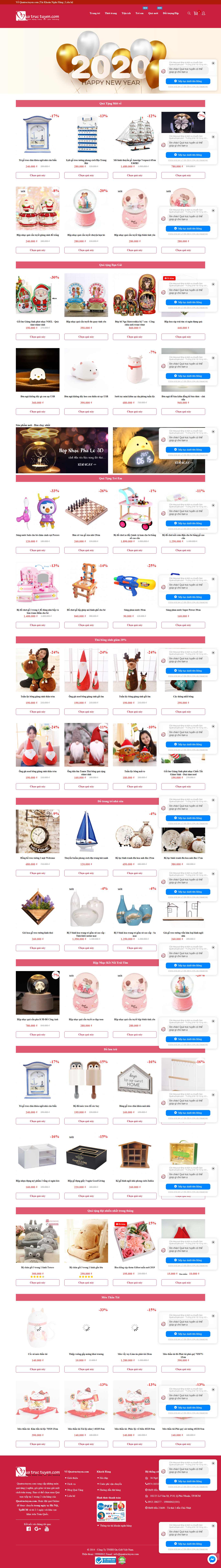 Thiết kế Web thú nhồi bông, quà lưu niệm quatructuyen.com