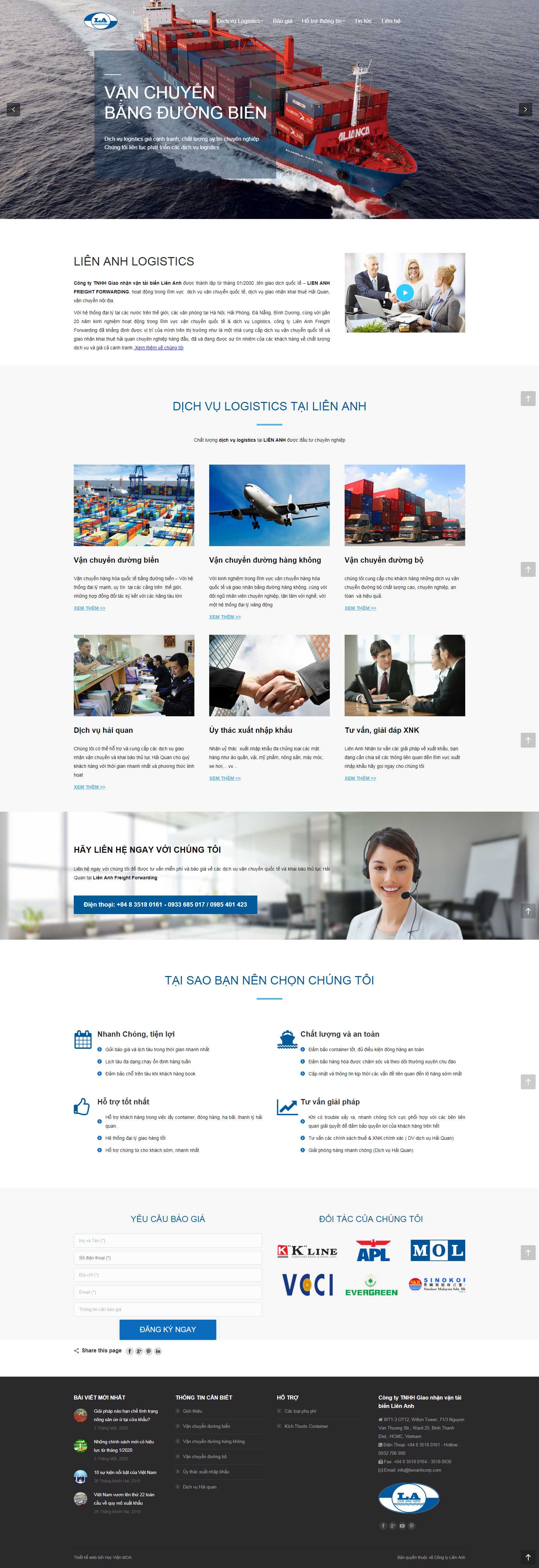 Thiết kế Web xuất khẩu lienanhcorp.com