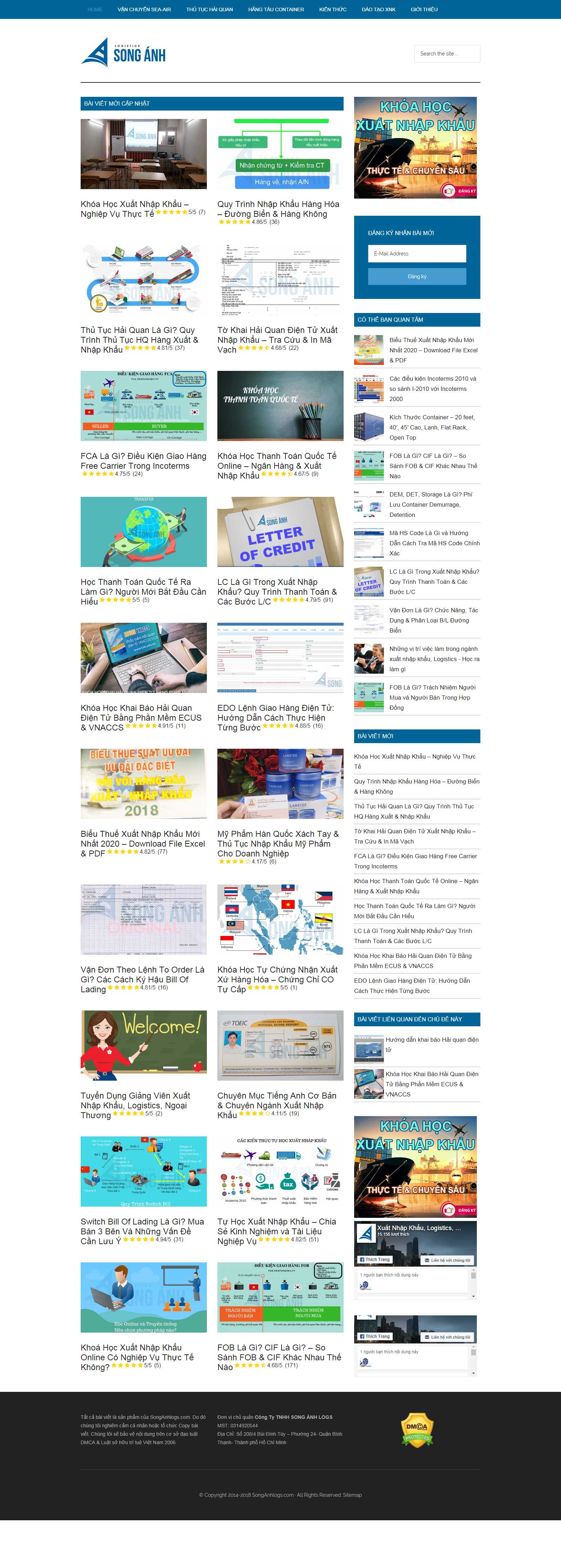 Thiết kế Web xuất khẩu songanhlogs.com