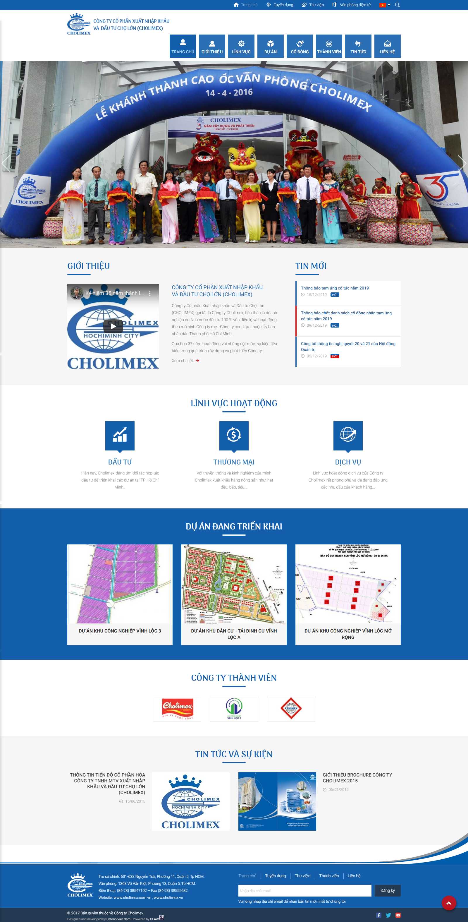 Thiết kế Web xuất khẩu cholimex.vn