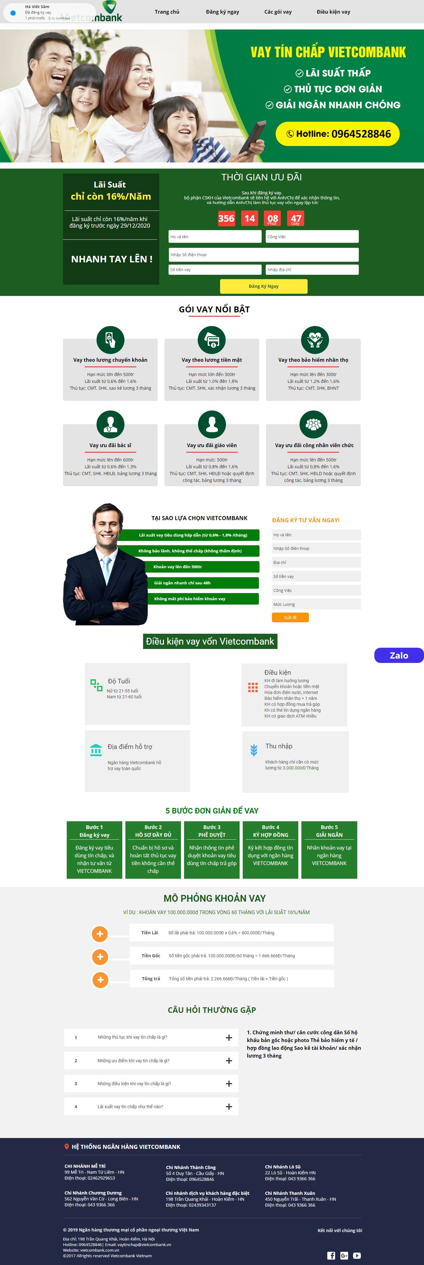 Thiết kế Web vay vốn tín dụng ngân hàng vaynhanh.vietcombank247.com.vn