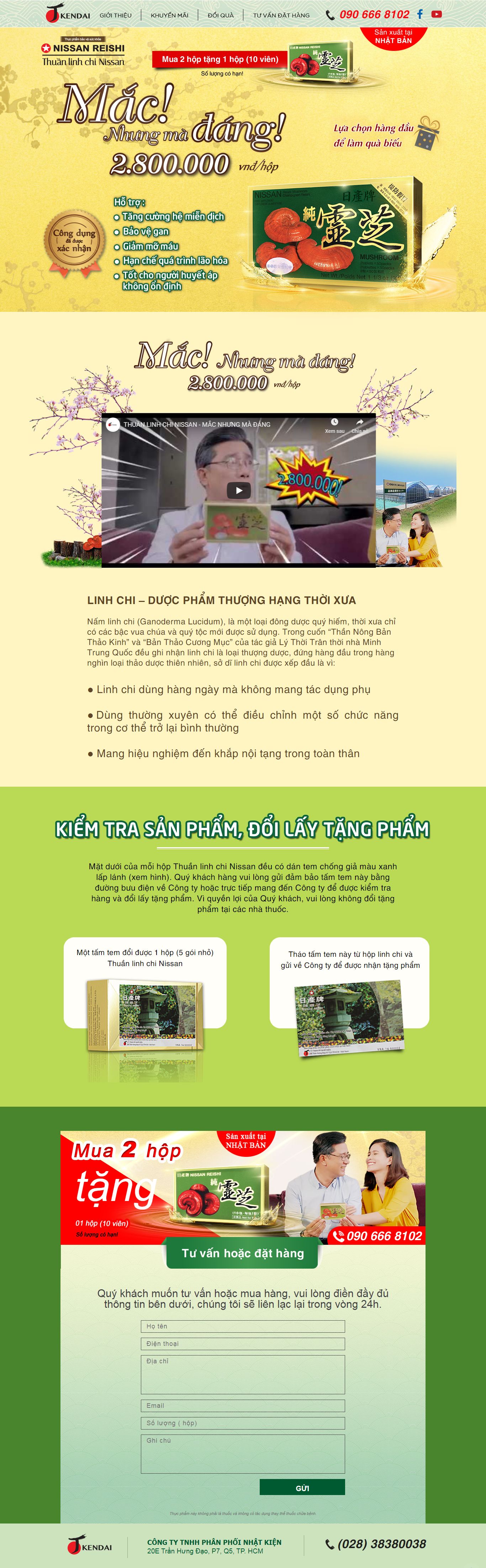 Thiết kế Web bán nhân sâm linh chi thuanlinhchinissan.com