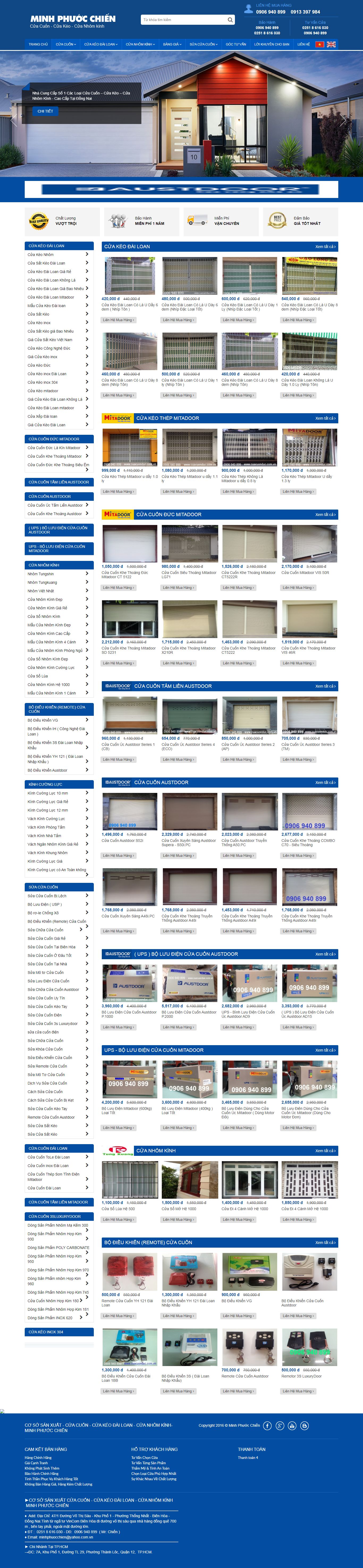 Thiết kế Web nhôm kính, cửa cuốn cuacuonduc.com.vn