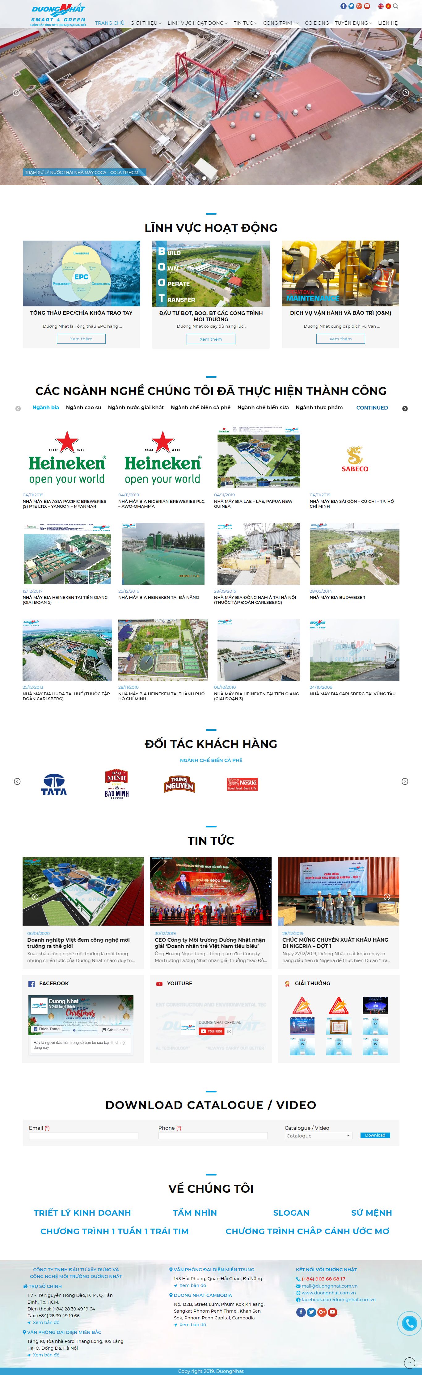 Thiết kế Web công ty môi trường duongnhat.com.vn