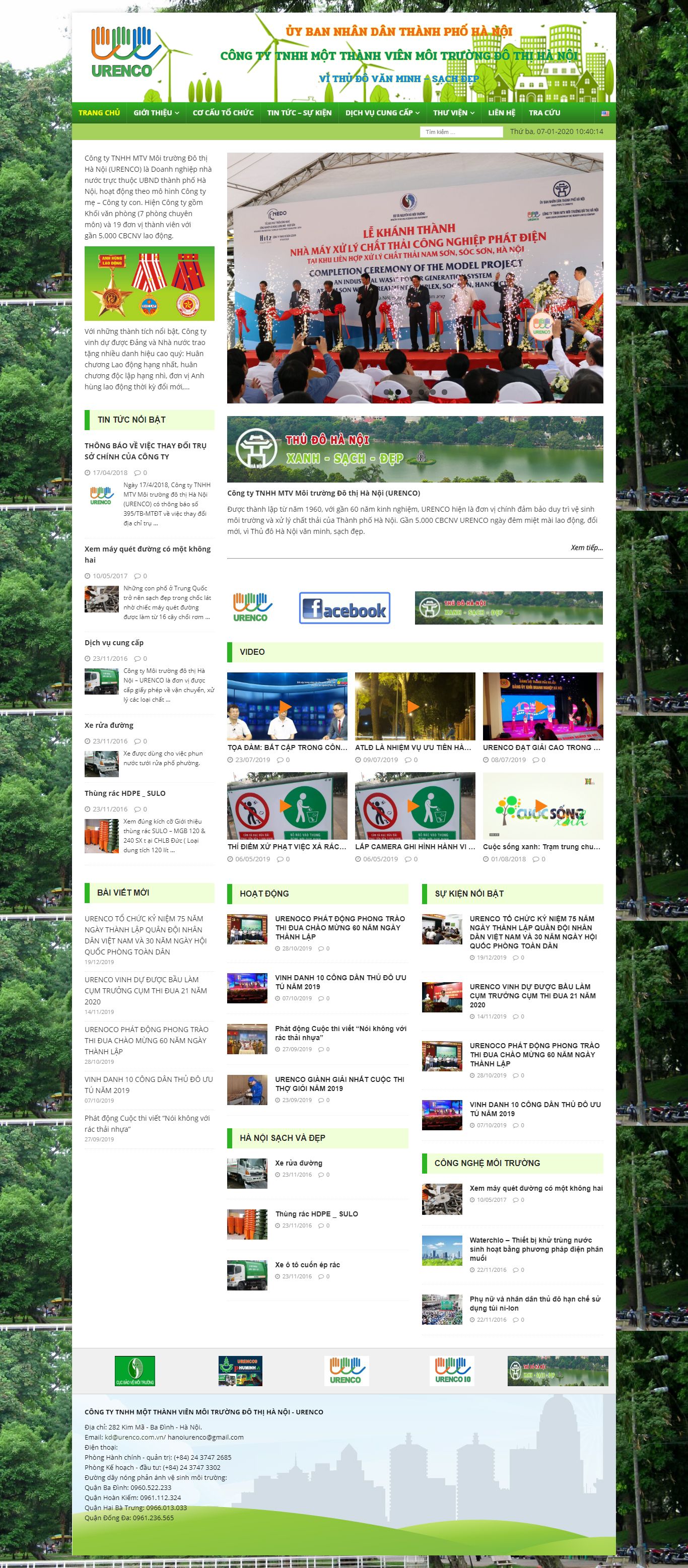 Thiết kế Web công ty môi trường urenco.com.vn