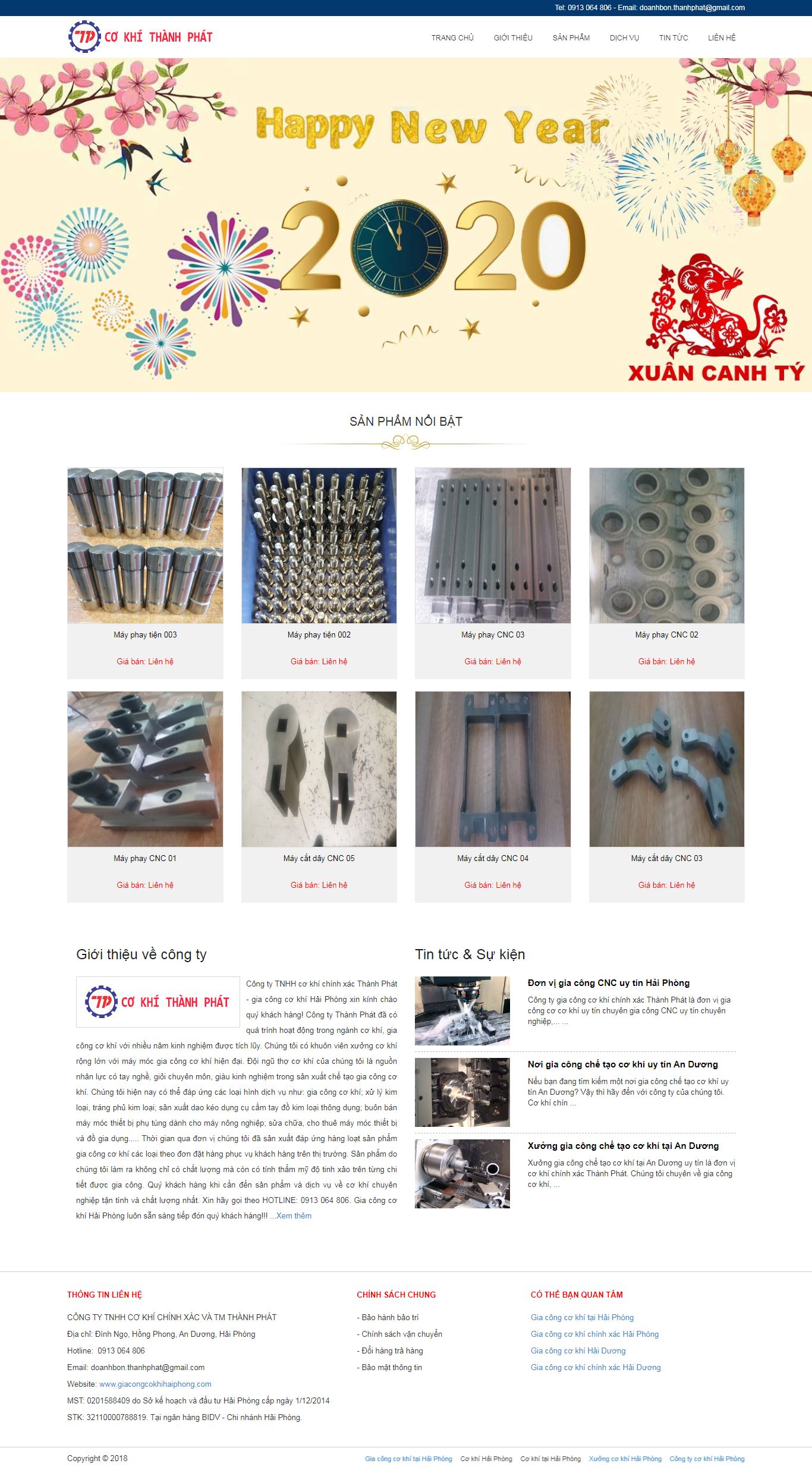 Thiết kế Web xưởng cơ khí giacongcokhihaiphong.com