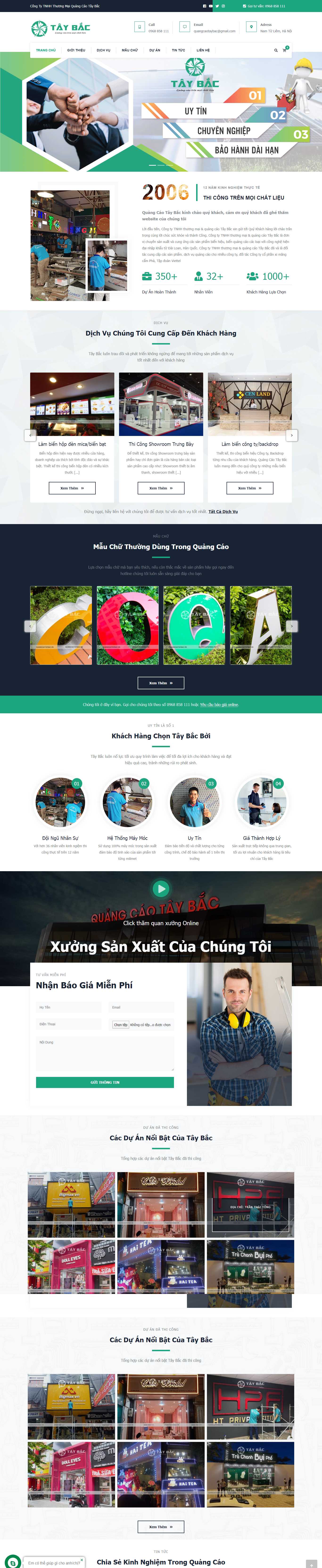 Thiết kế Web làm biển quảng cáo quangcaotaybac.vn