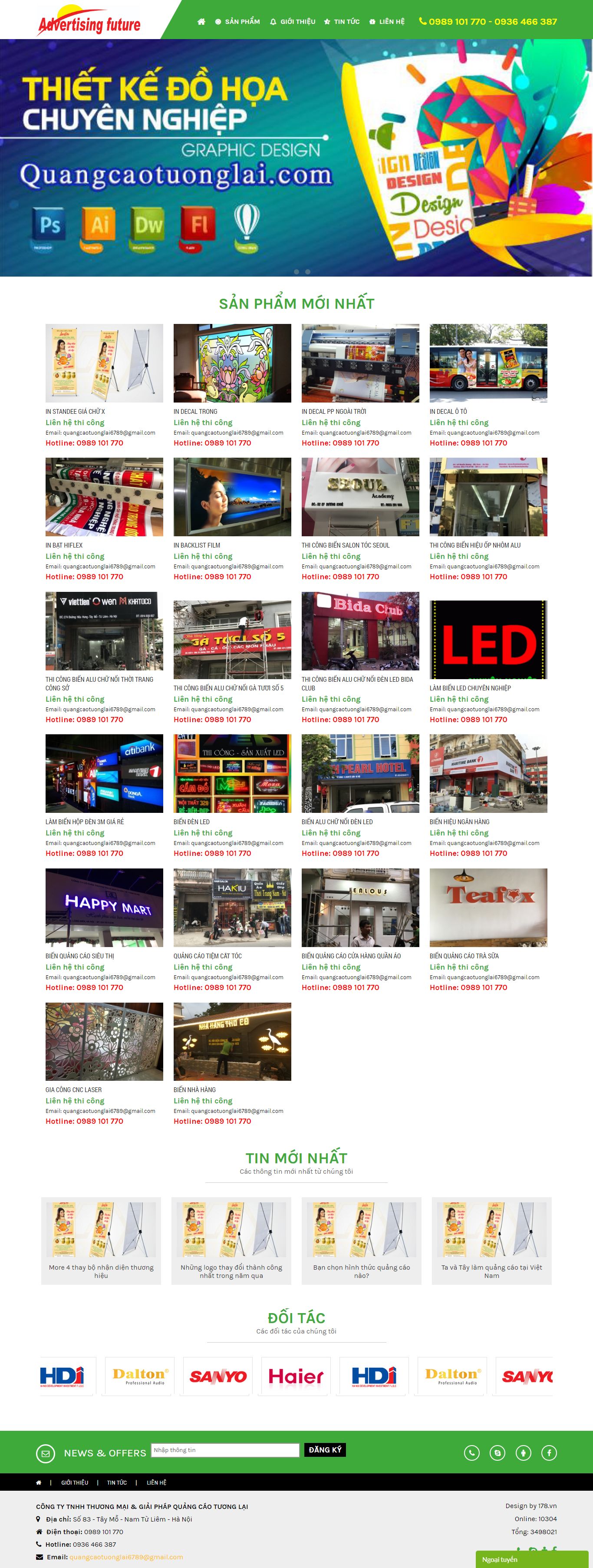 Thiết kế Web biển quảng cáo giá rẻ quangcaotuonglai.com
