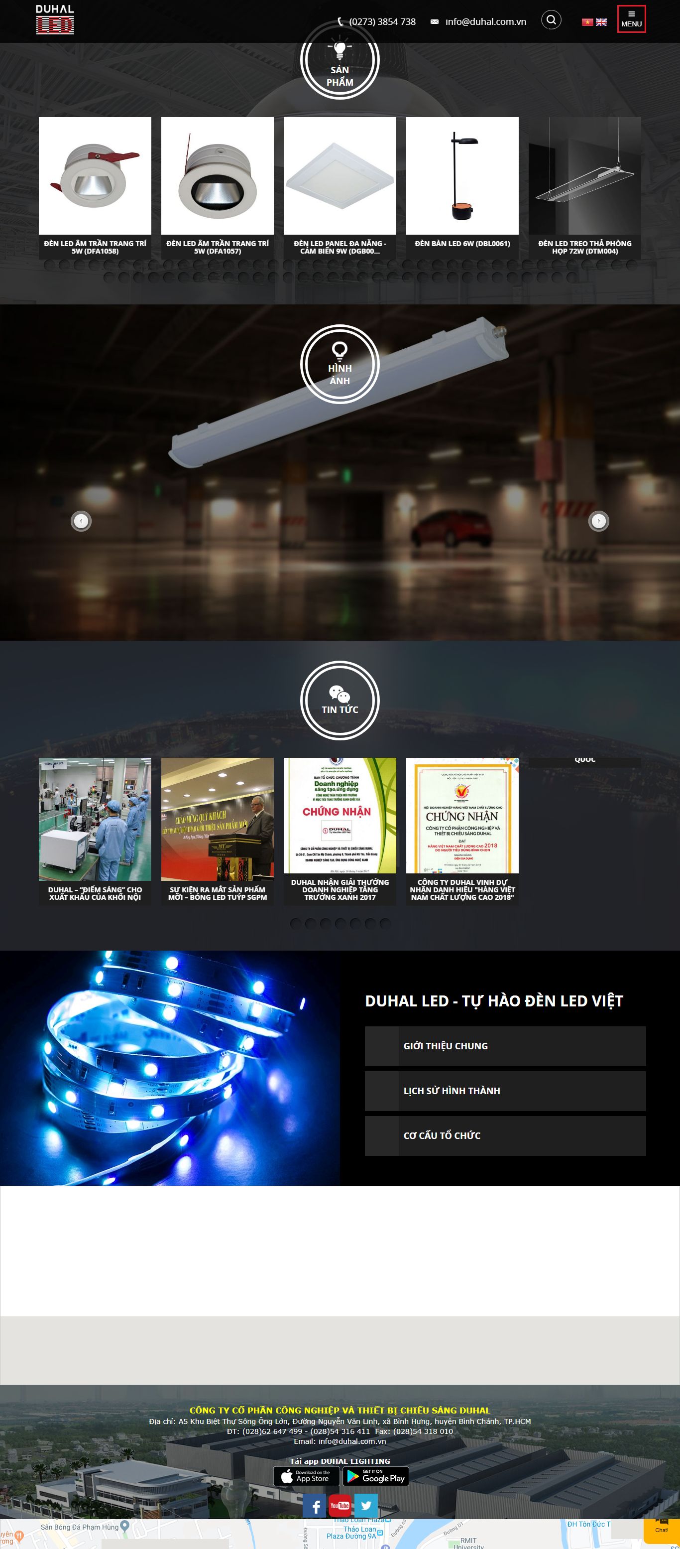 Thiết kế Web đèn led duhal.com.vn