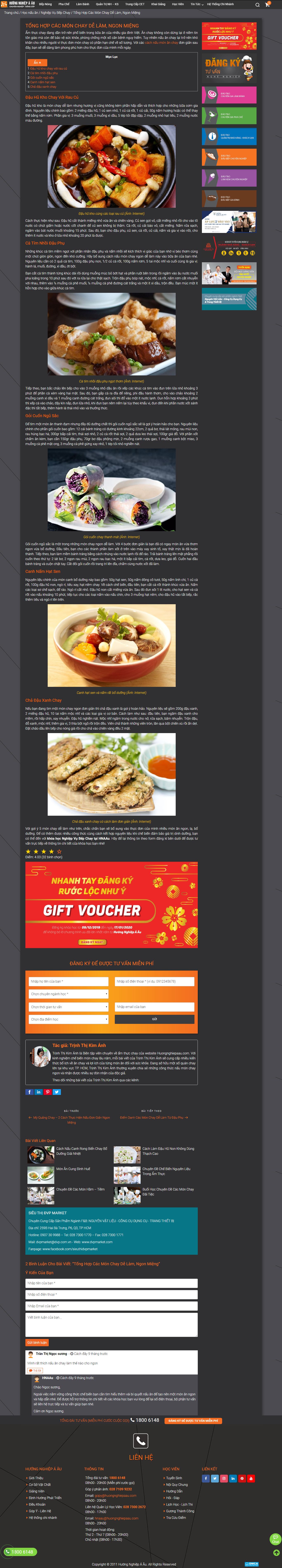 Thiết kế Web bán đồ ăn chay huongnghiepaau.com