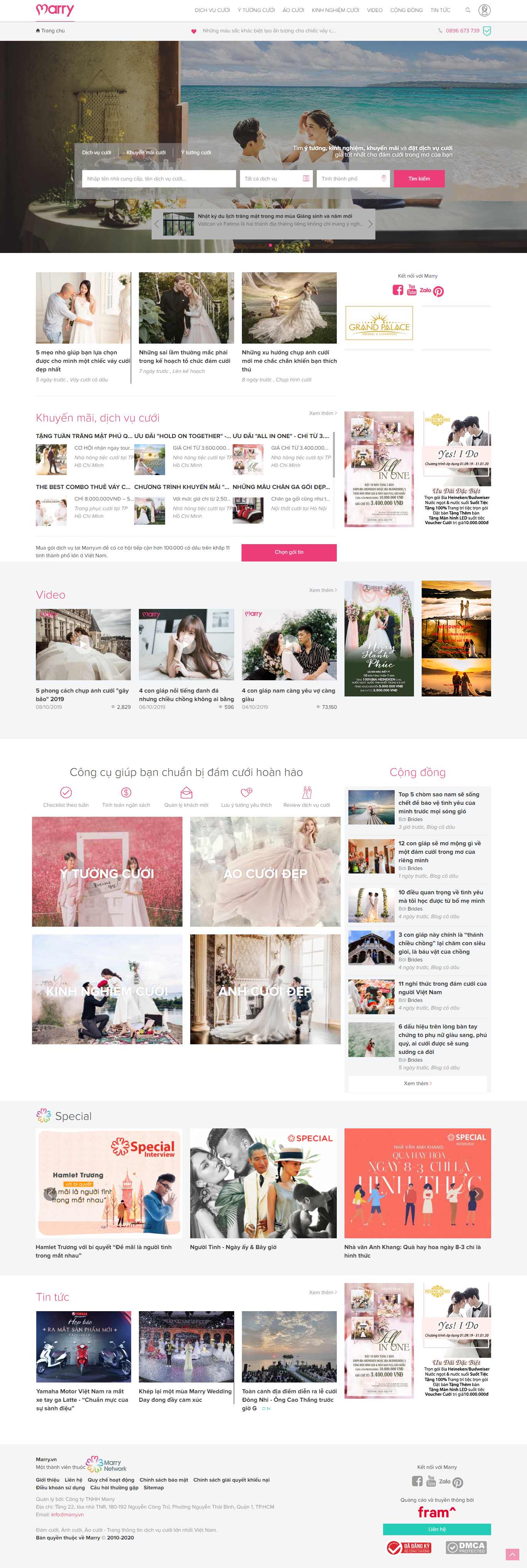 Thiết kế Web dịch vụ cưới hỏi trọn gói marry.vn