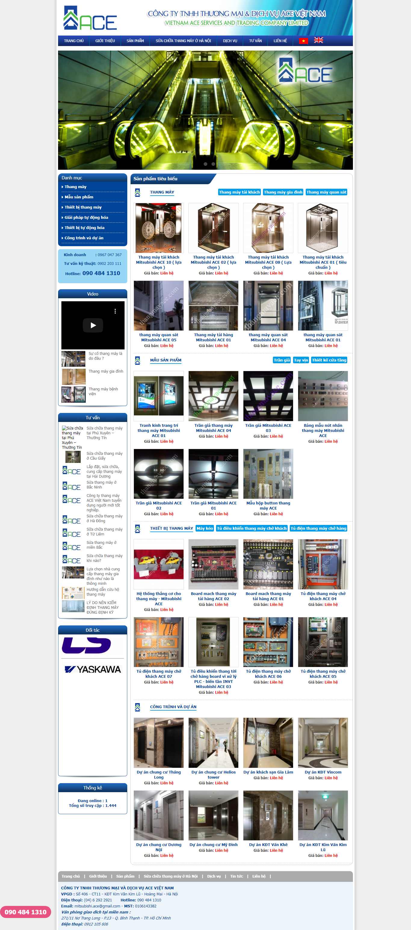 Thiết kế Web bán thang máy thangmayace.com