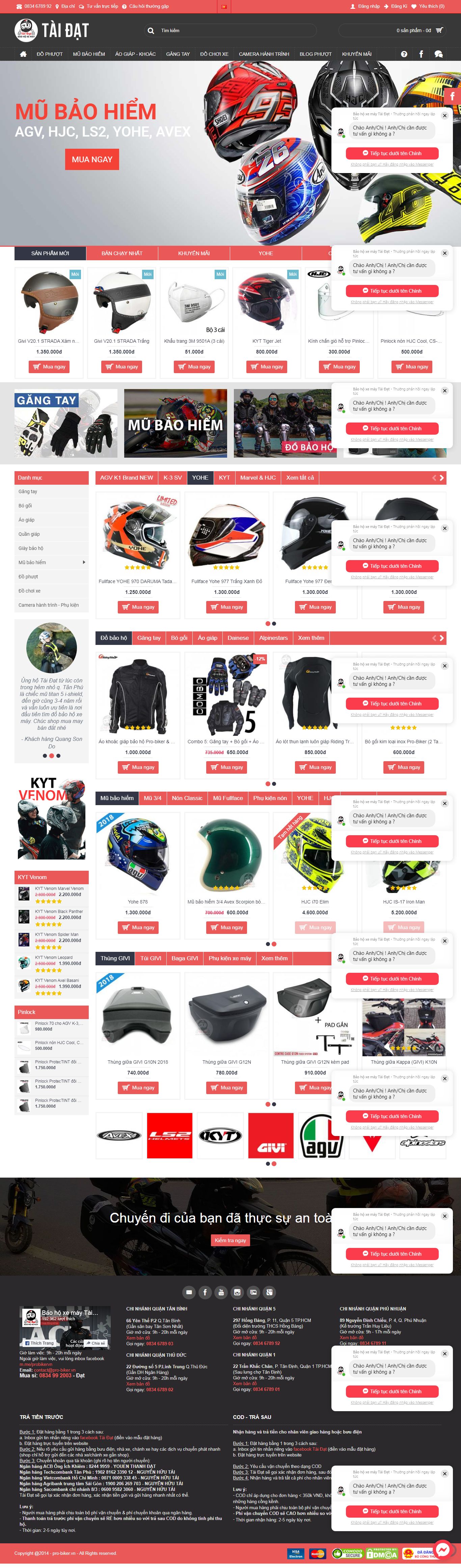 Thiết kế Web bán đồ phượt, vật dụng du lịch bụi pro-biker.vn