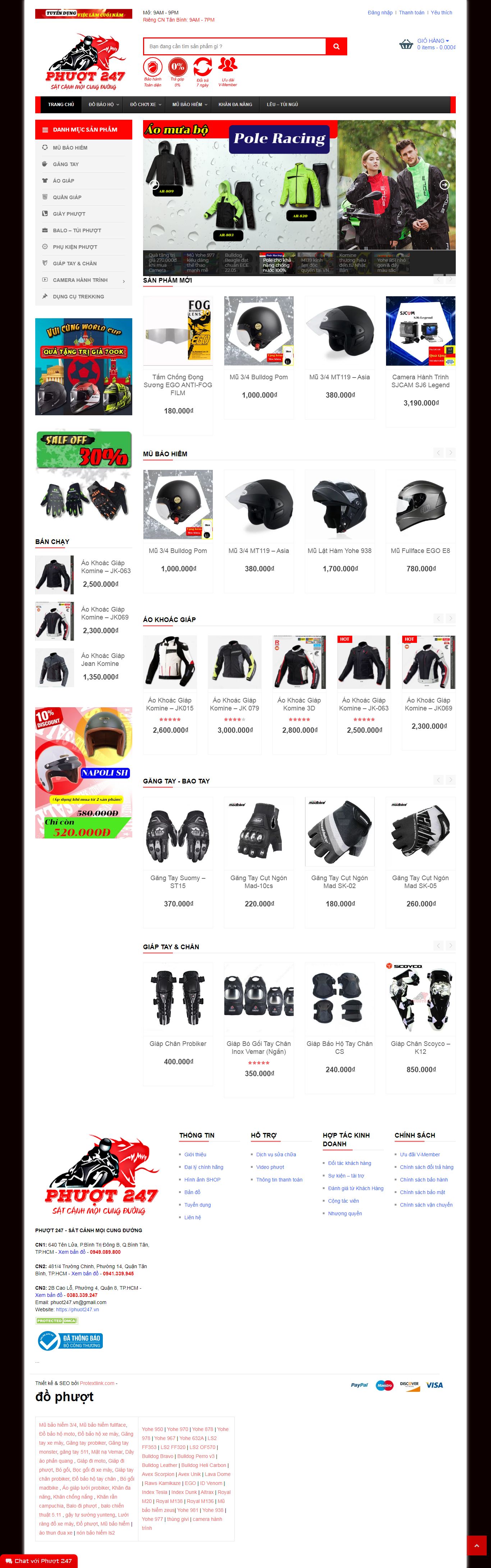 Thiết kế Web bán đồ phượt, vật dụng du lịch bụi phuot247.vn