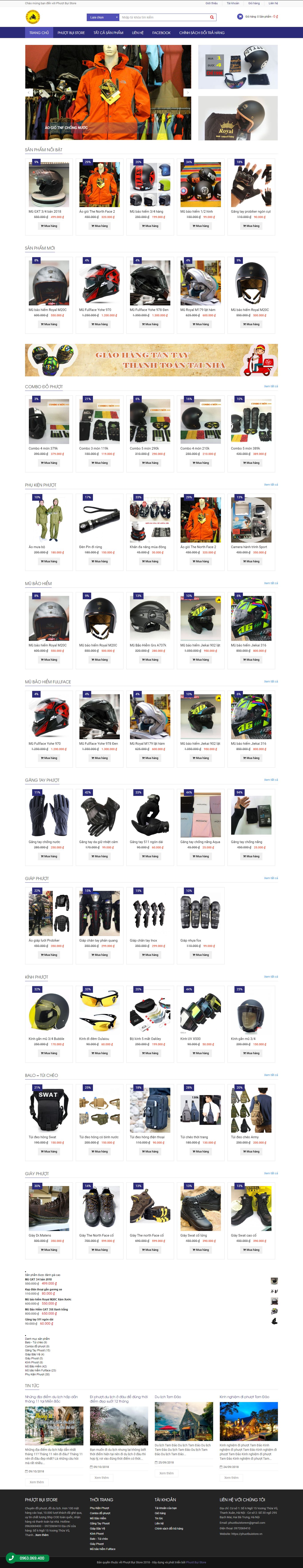 Thiết kế Web bán đồ phượt, vật dụng du lịch bụi phuotbuistore.vn