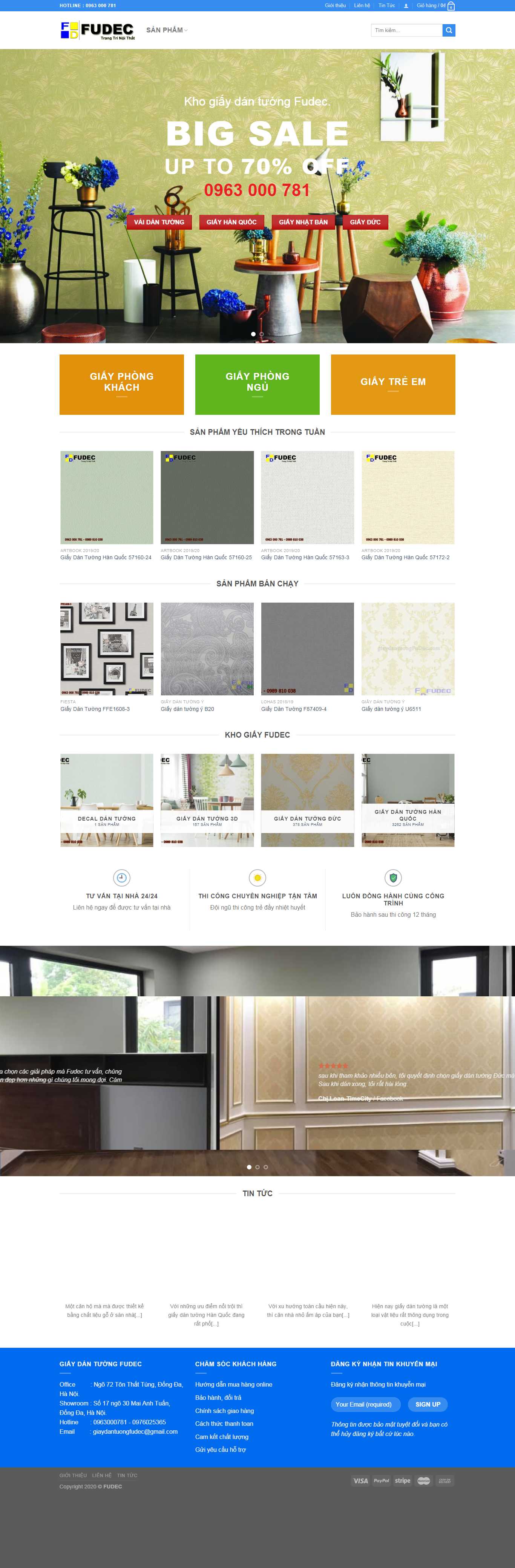 Thiết kế Web giấy dán tường cao cấp giaydantuongfudec.com