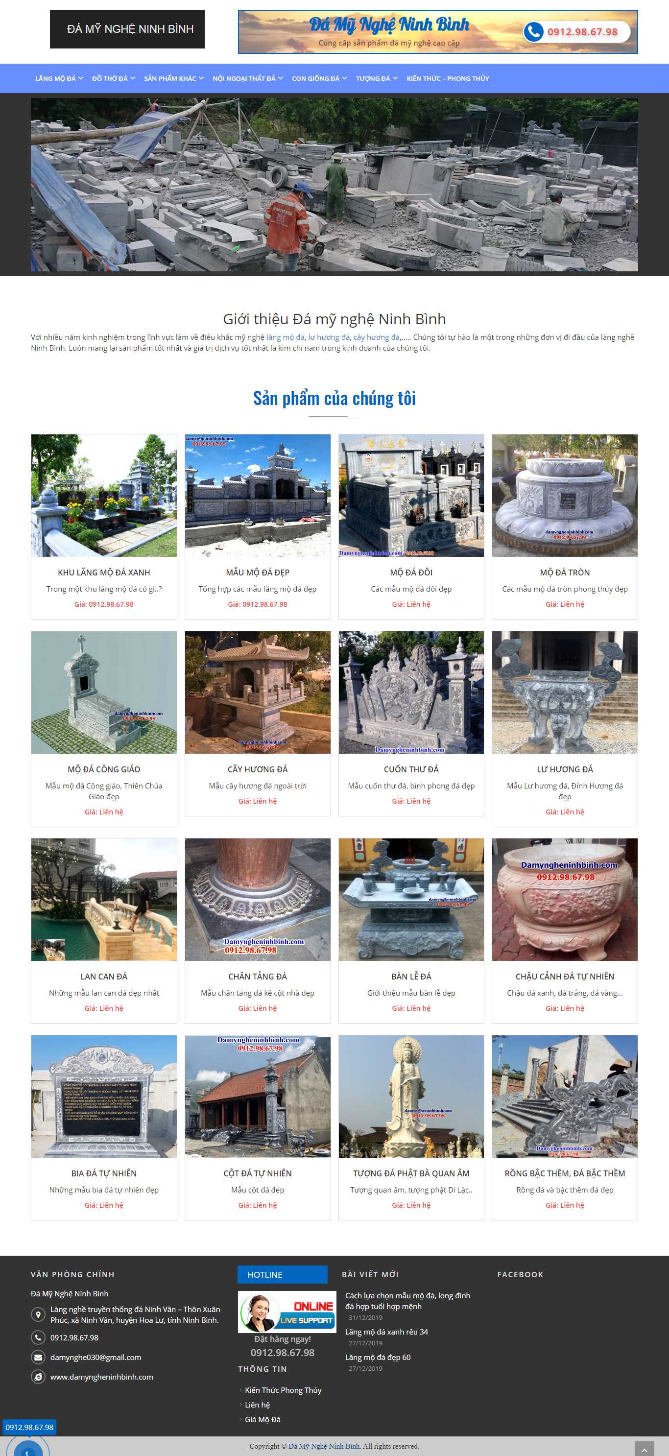 Thiết kế Web đá mỹ nghệ damyngheninhbinh.com