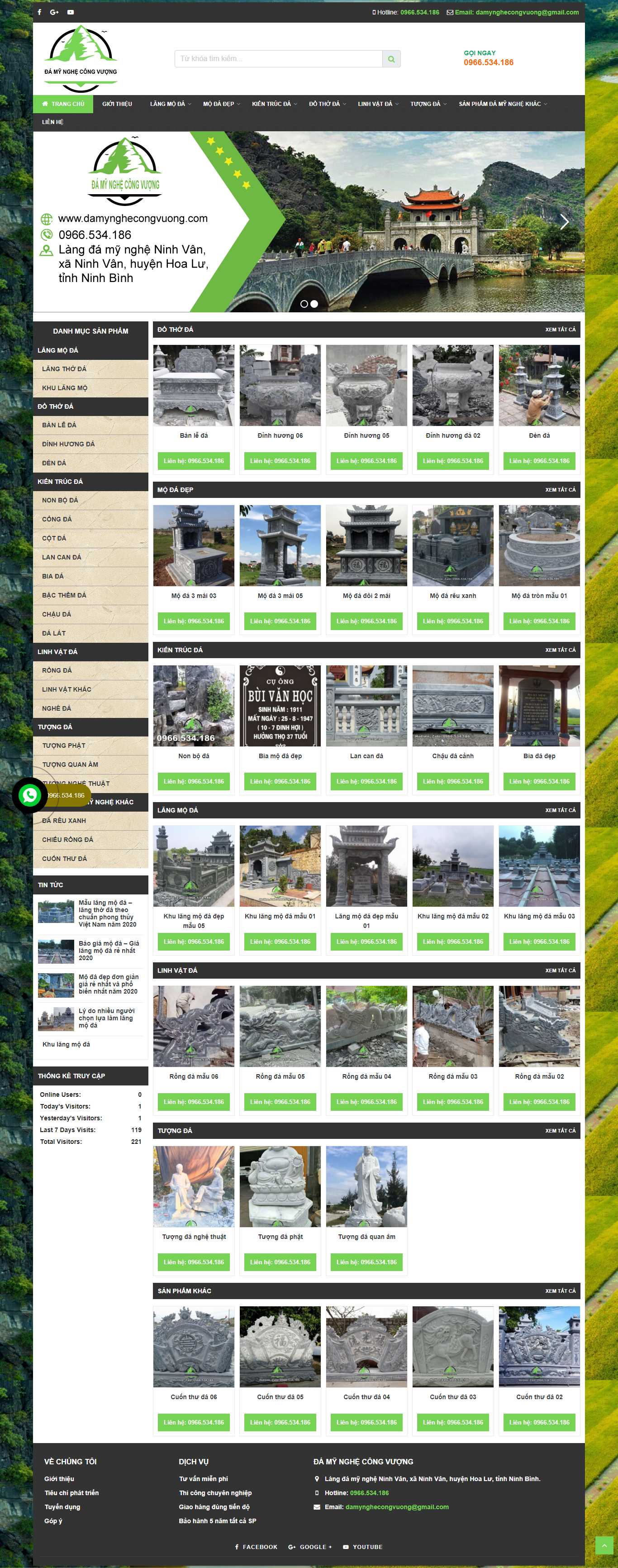 Thiết kế Web đá mỹ nghệ damynghecongvuong.com
