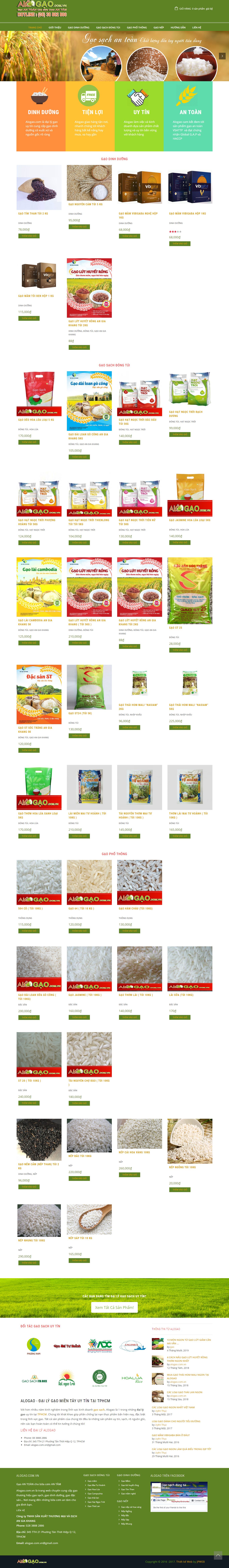 Thiết kế Web bán gạo sạch alogao.com.vn