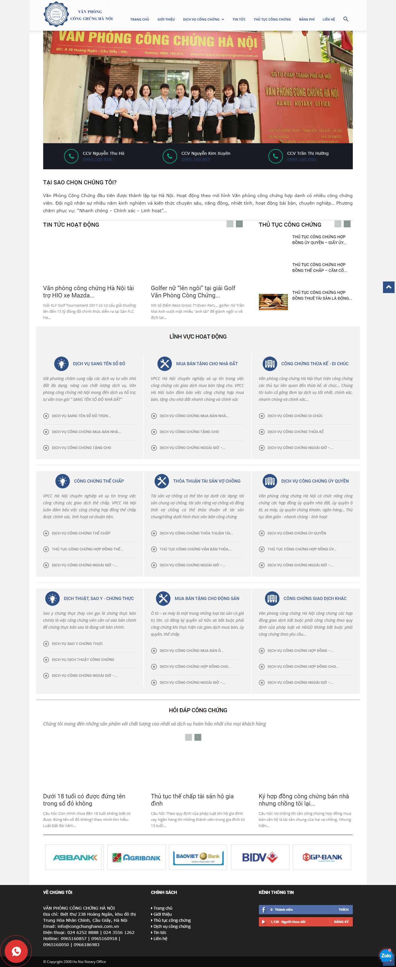 Thiết kế Web dịch thuật công chứng congchunghanoi.com.vn
