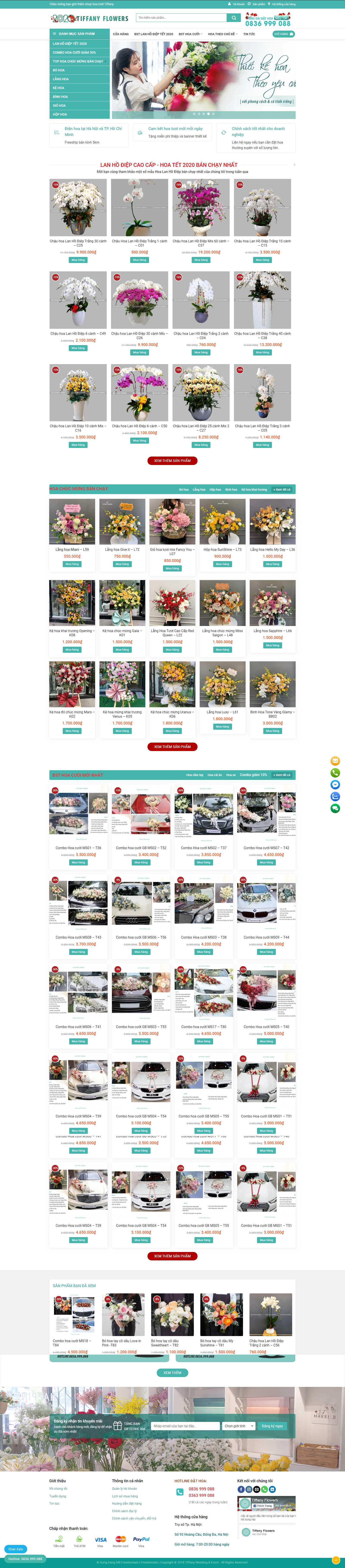 Thiết kế Web wordpress flowers.tiffanyvn.com