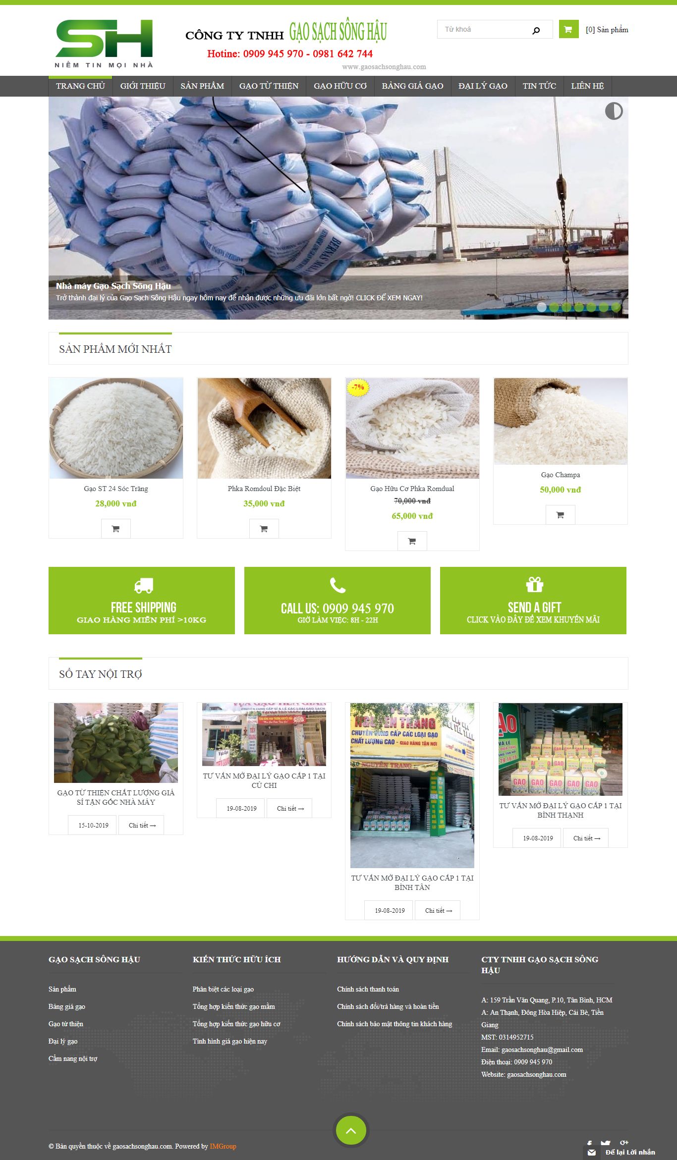 Thiết kế Web bán gạo sạch gaosachsonghau.com