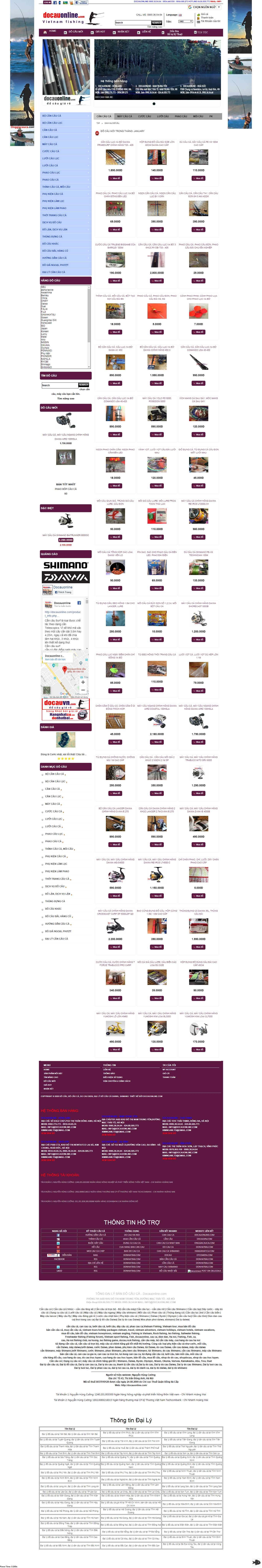 Thiết kế Web bán đồ câu cá docauonline.com