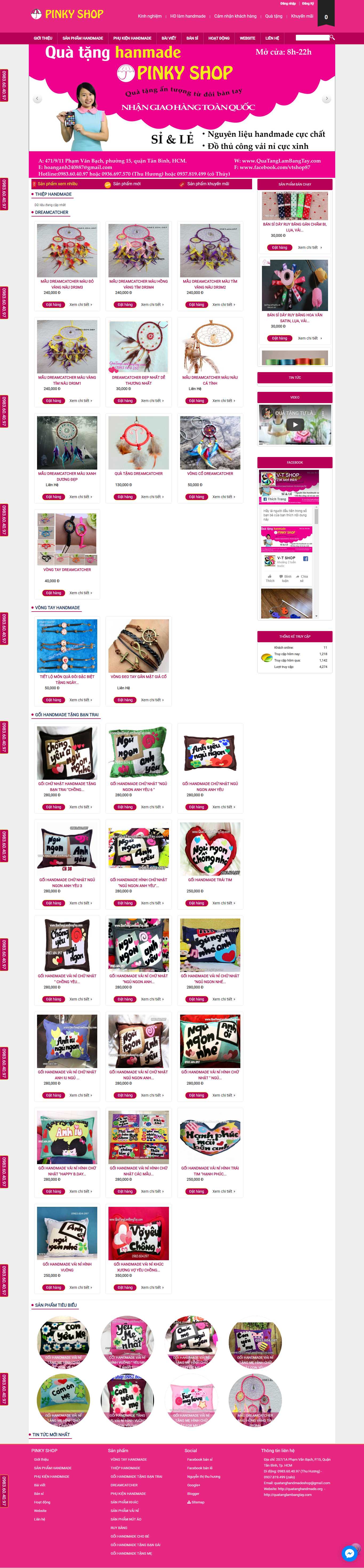 Thiết kế Web bán đồ handmade quatanglambangtay.com