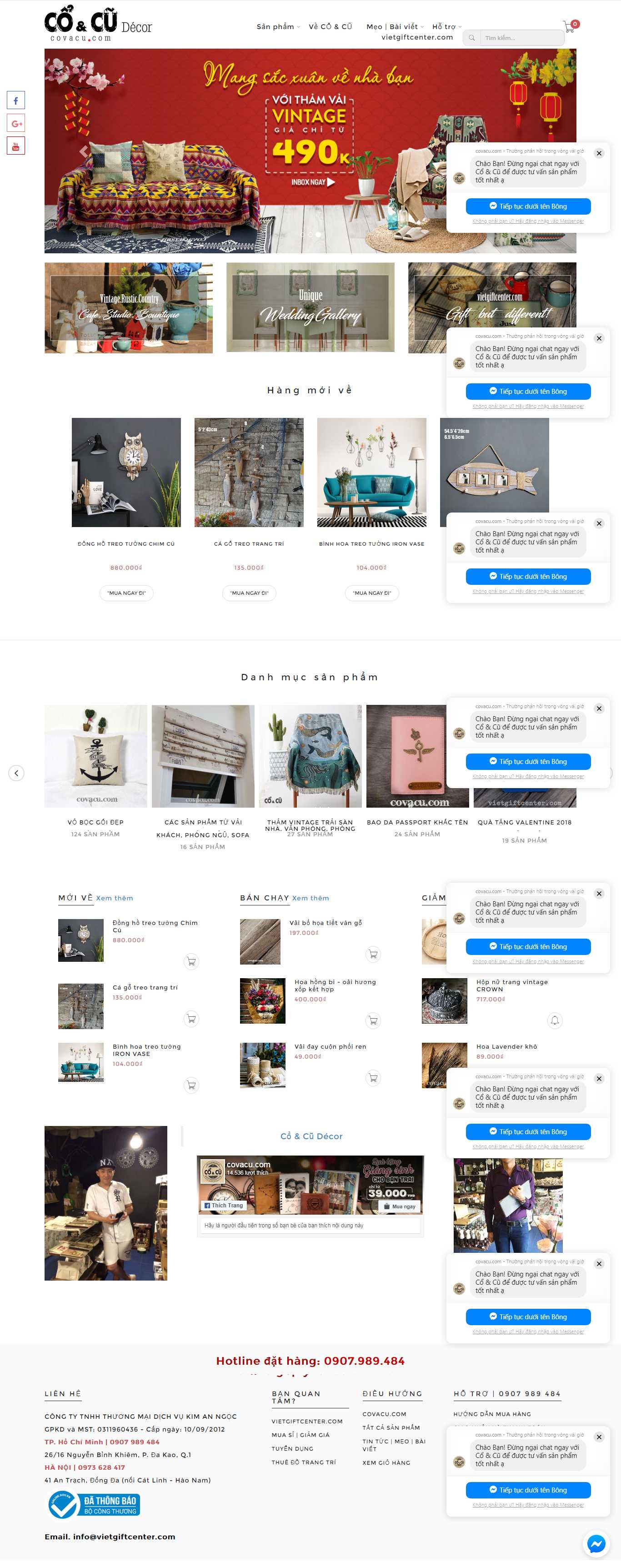 Thiết kế Web bán đồ handmade covacu.com