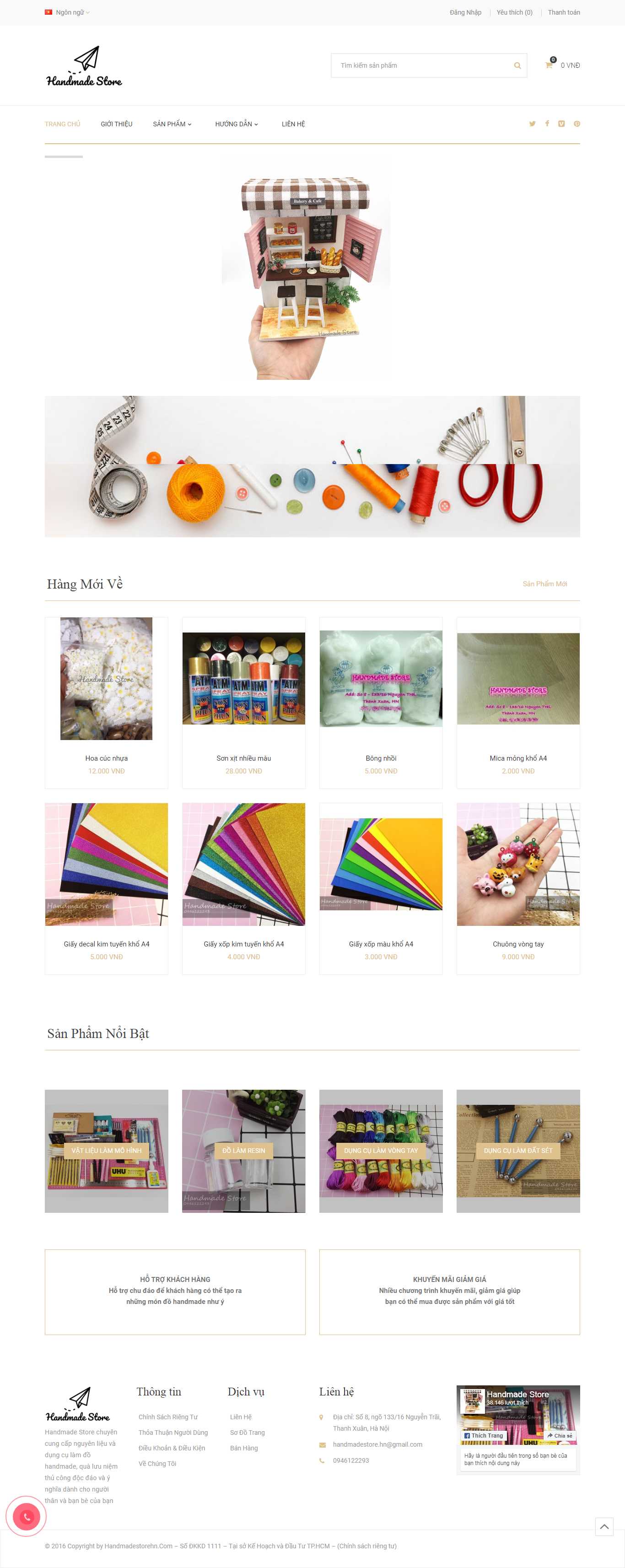 Thiết kế Web bán đồ handmade handmadestorehn.com