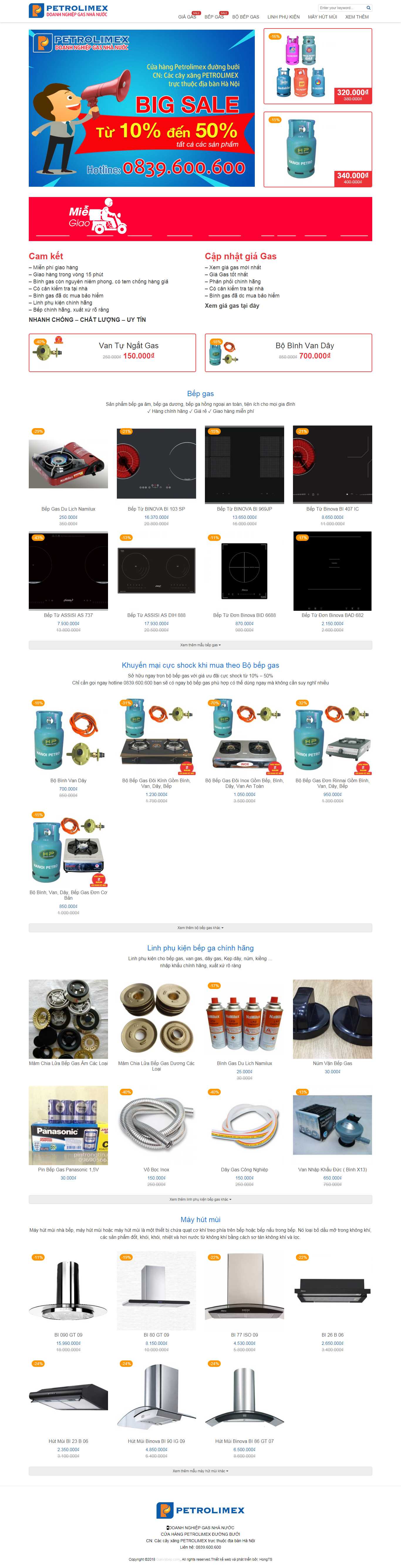 Thiết kế Web bán bếp gas gasvabep.com