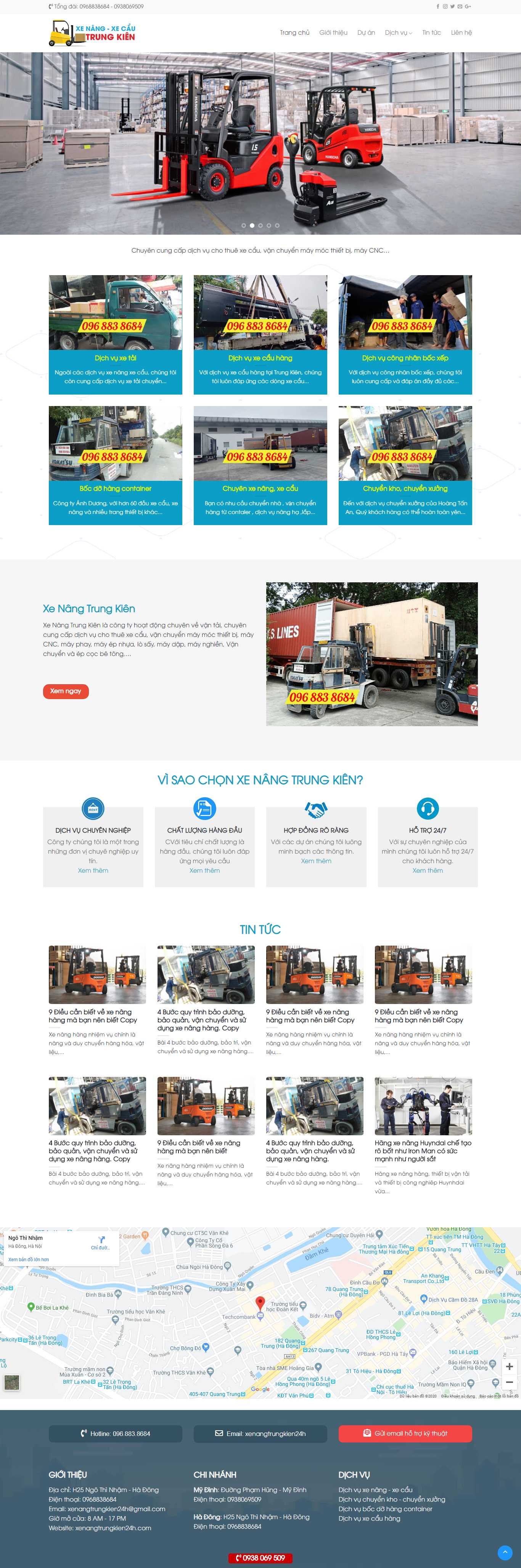 Thiết kế Web bán xe nâng xenangtrungkien24h.com