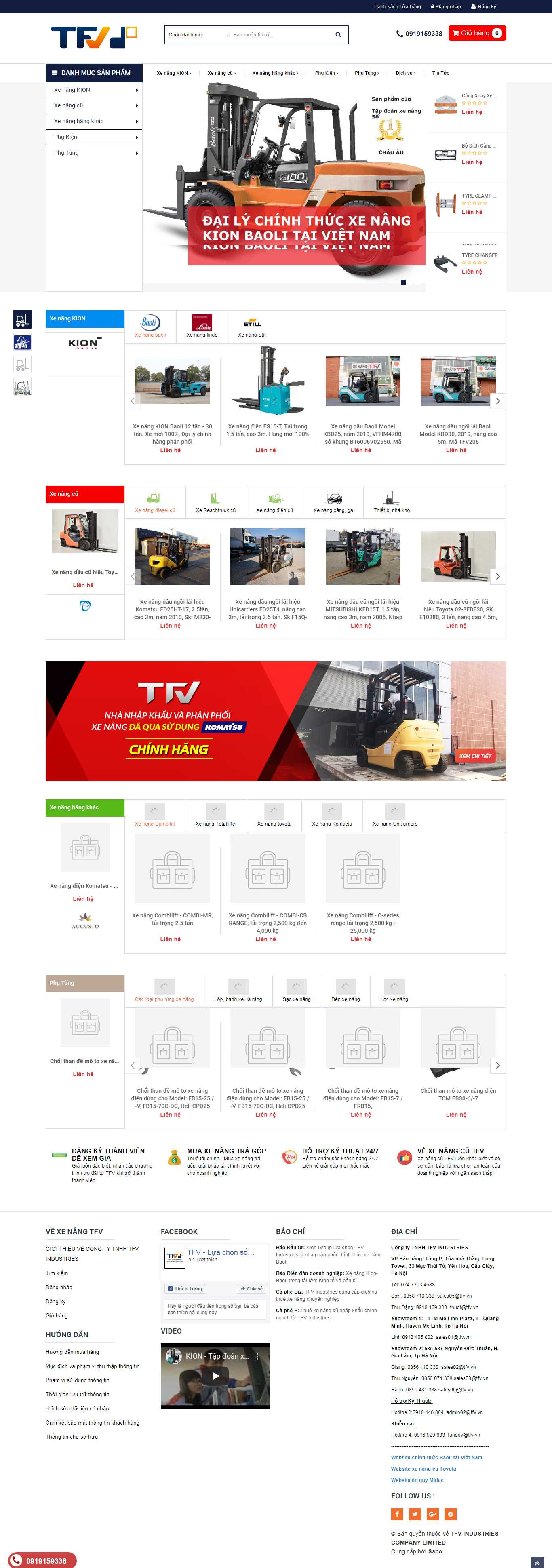 Thiết kế Web bán xe nâng tfv.vn