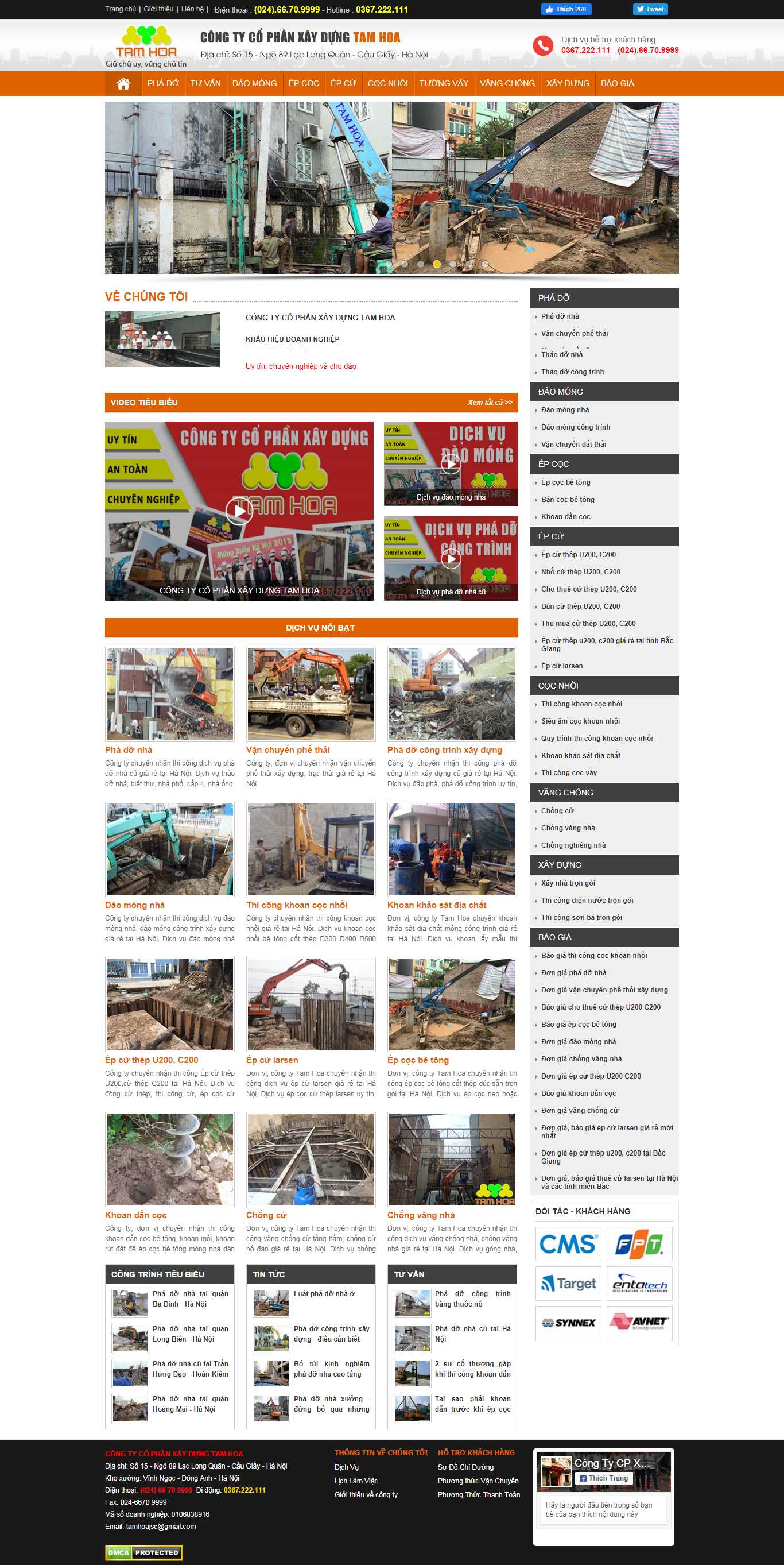 Thiết kế Web phá dỡ công trình tamhoa.com.vn