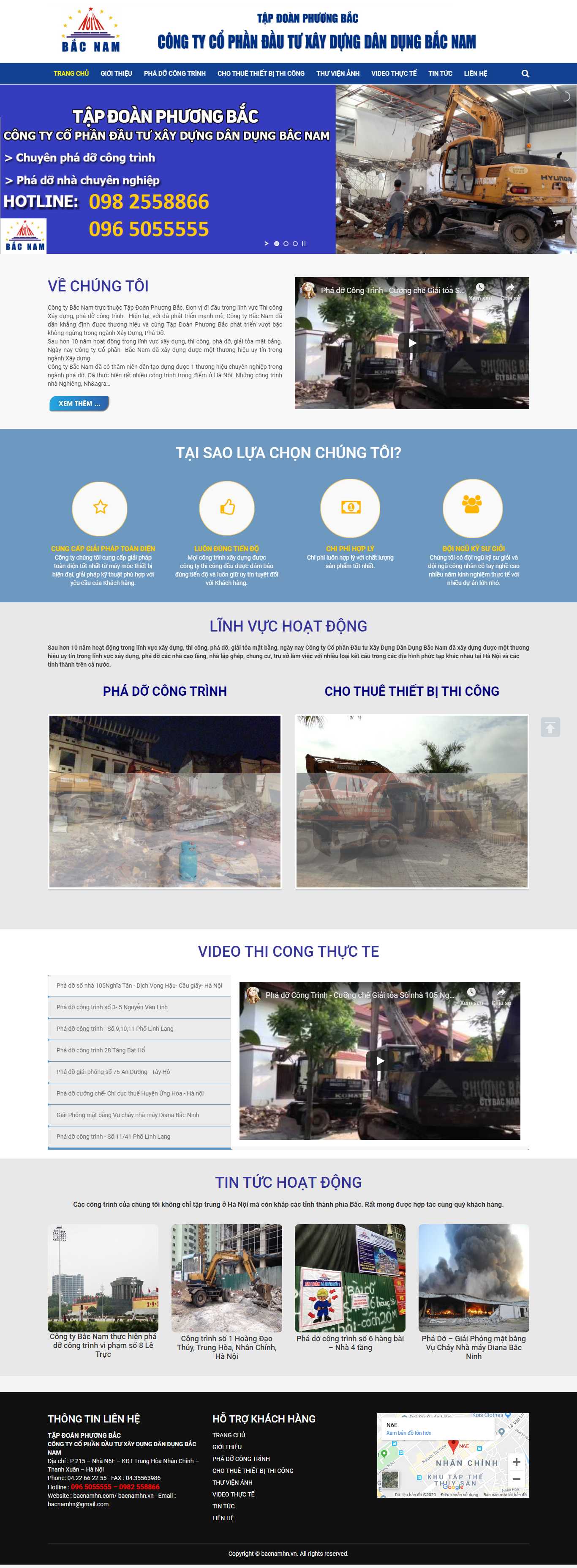 Thiết kế Web phá dỡ công trình bacnamhn.vn