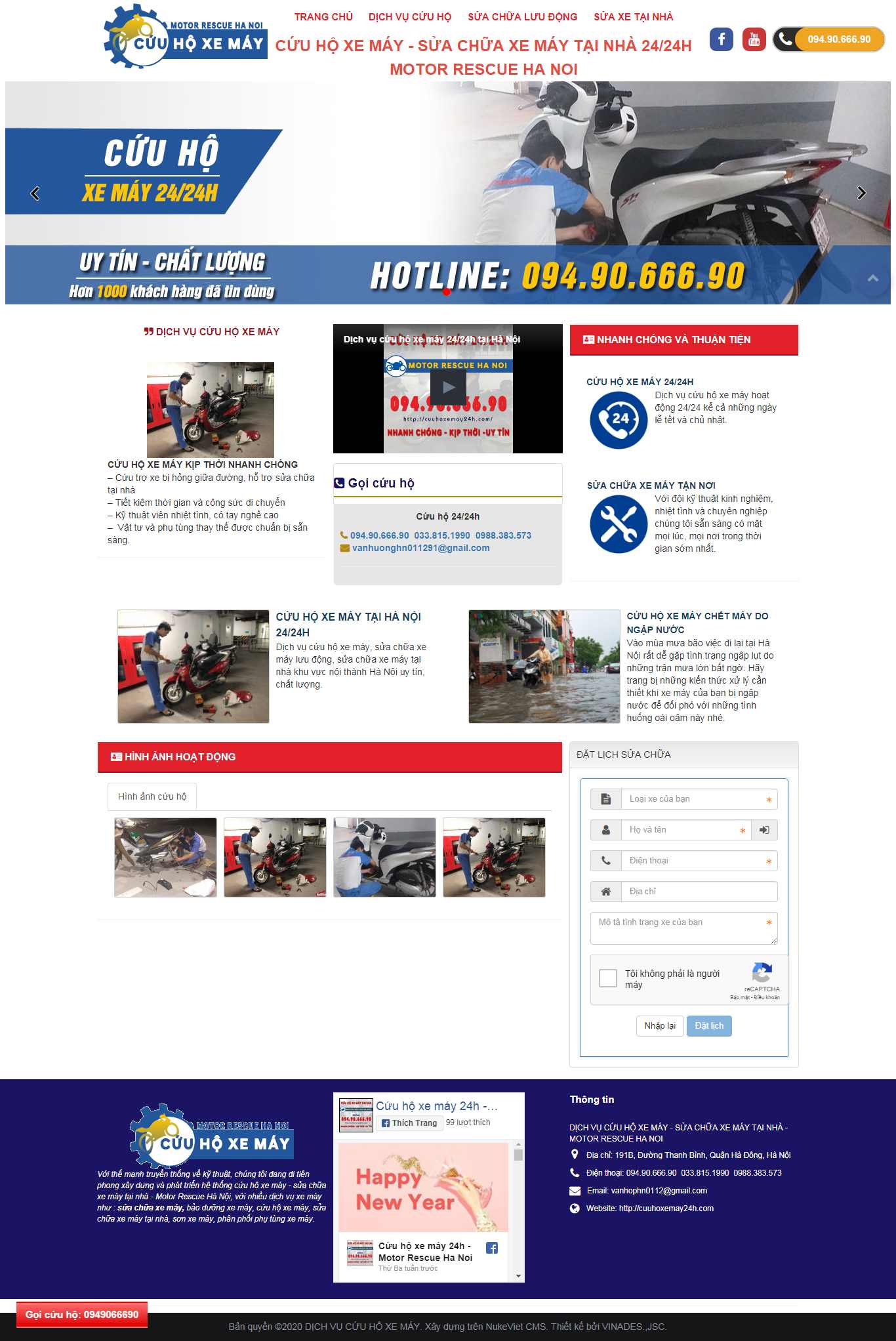Thiết kế Web dịch vụ cứu hộ ô tô, xe máy cuuhoxemay24h.com