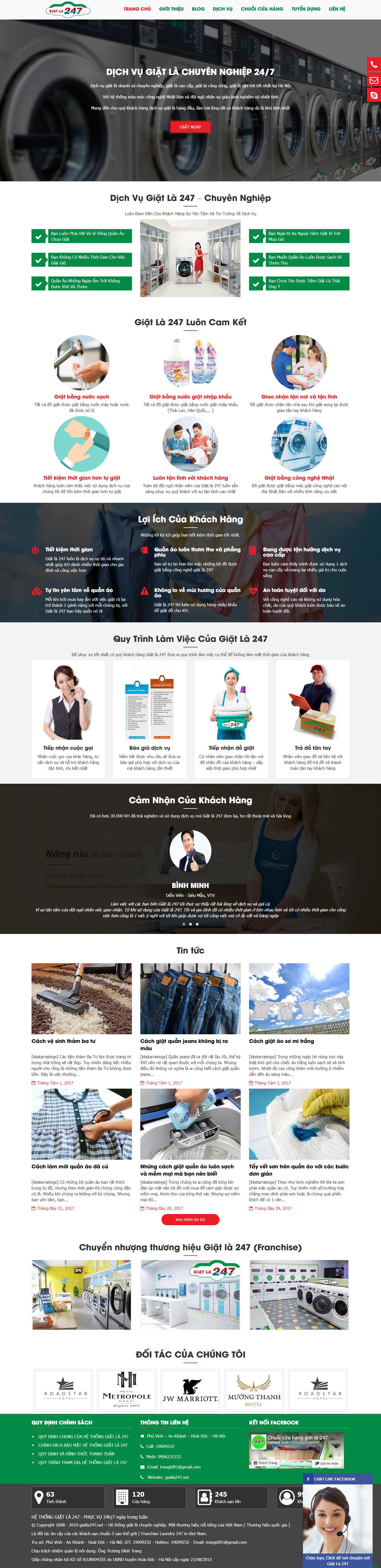 Thiết kế Web giặt là công nghiệp giatla247.net