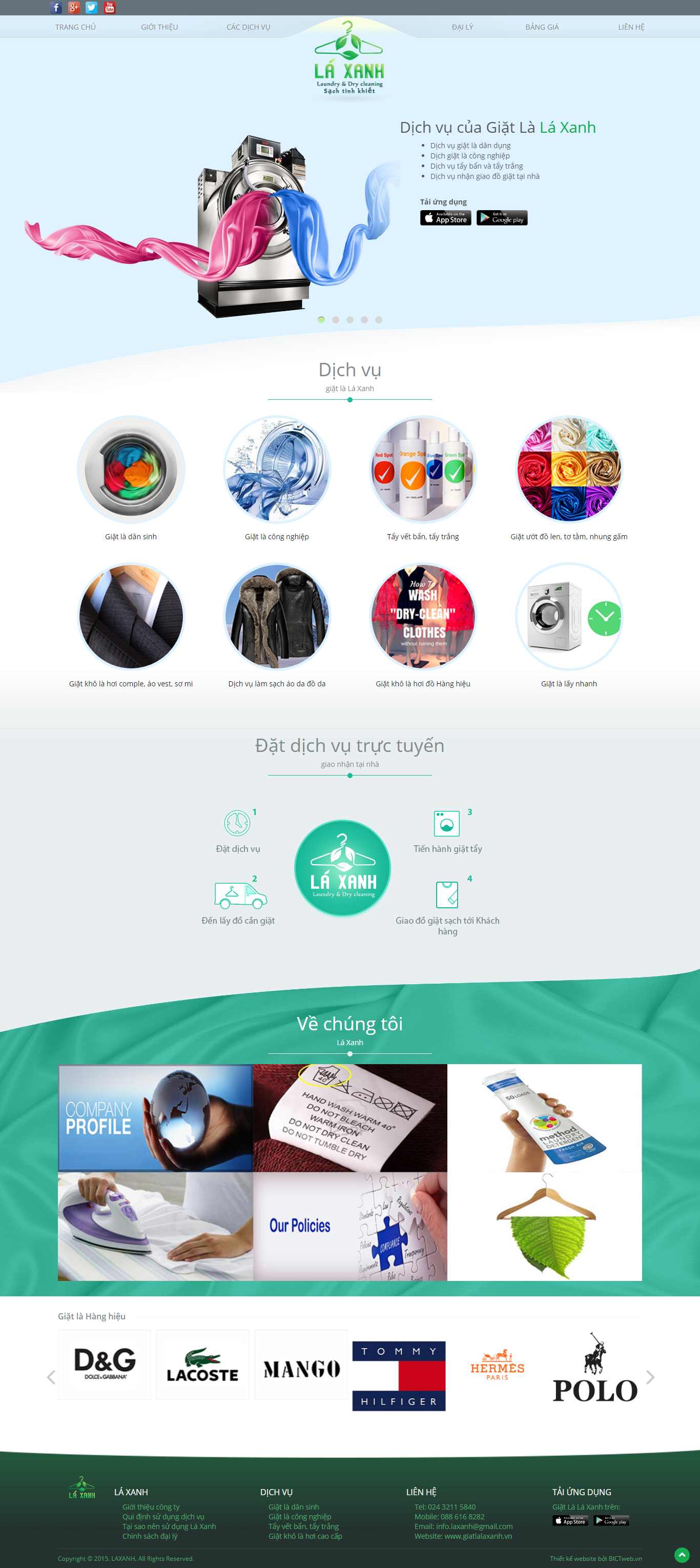Thiết kế Web giặt là công nghiệp giatlalaxanh.vn