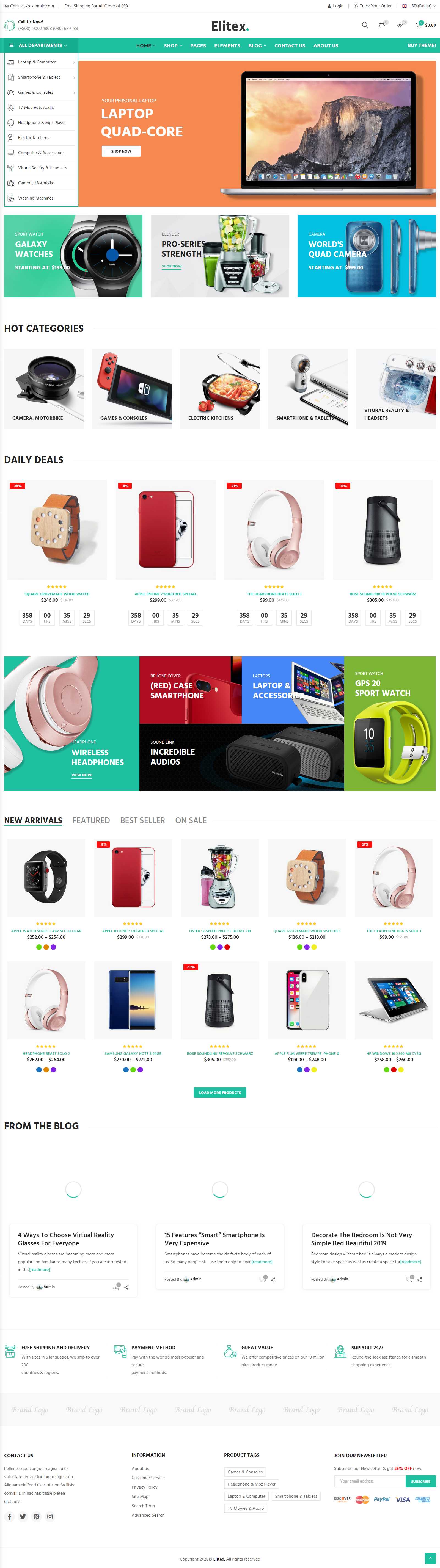 Thiết kế Web nước ngoài elitex.kutethemes.net