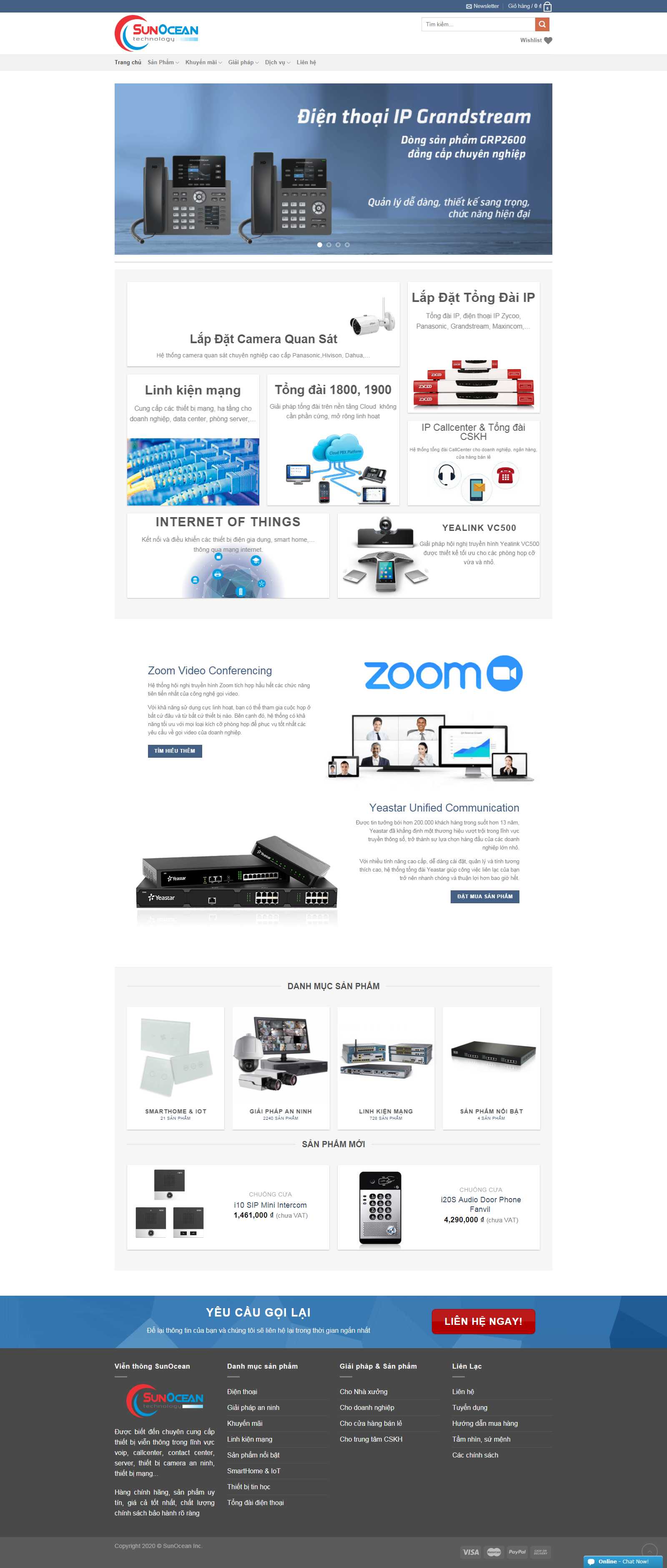 Thiết kế Web lắp đặt tổng đài sunocean.com.vn