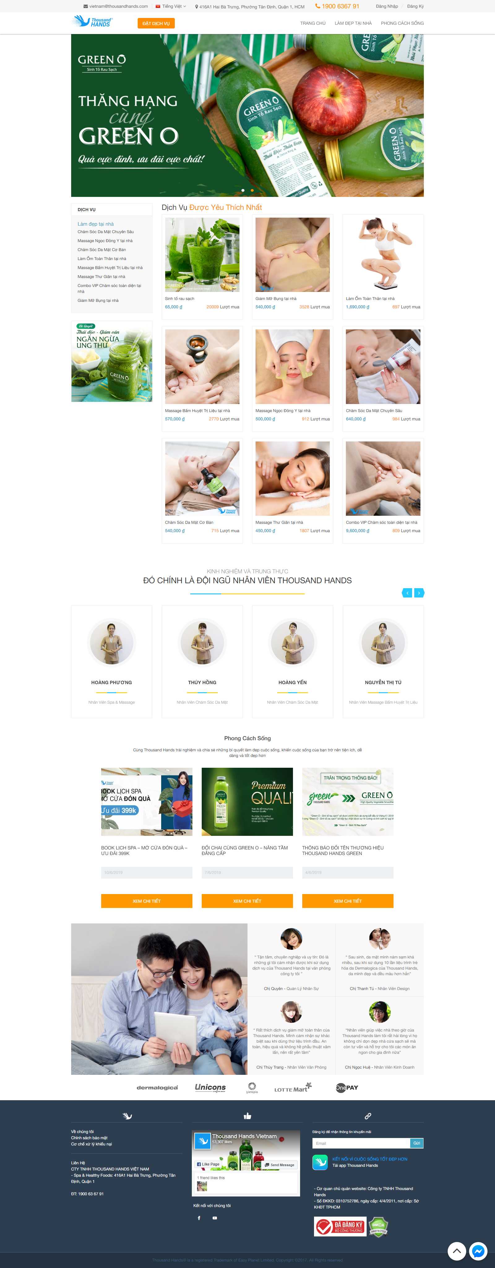 Thiết kế Web dịch vụ thousandhands.com