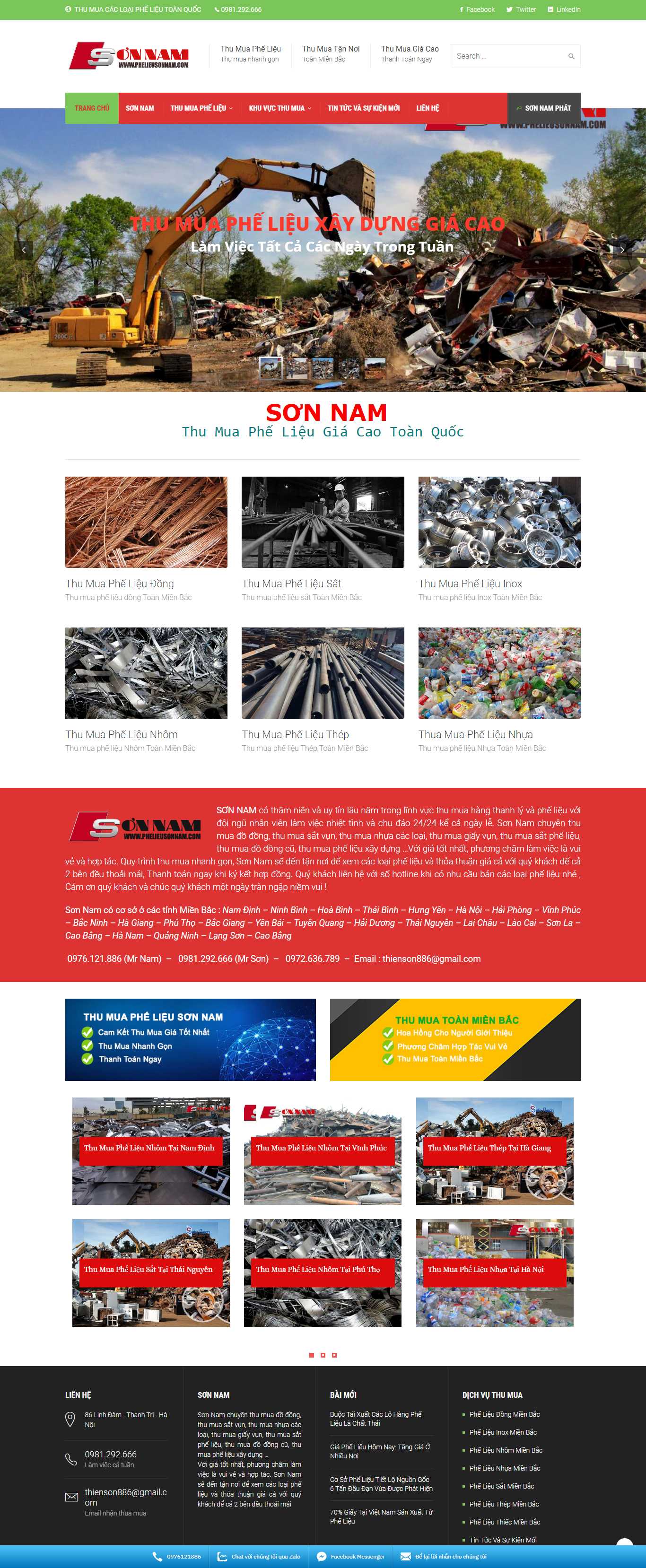 Thiết kế Web mua bán sắt vụn phelieusonnam.com